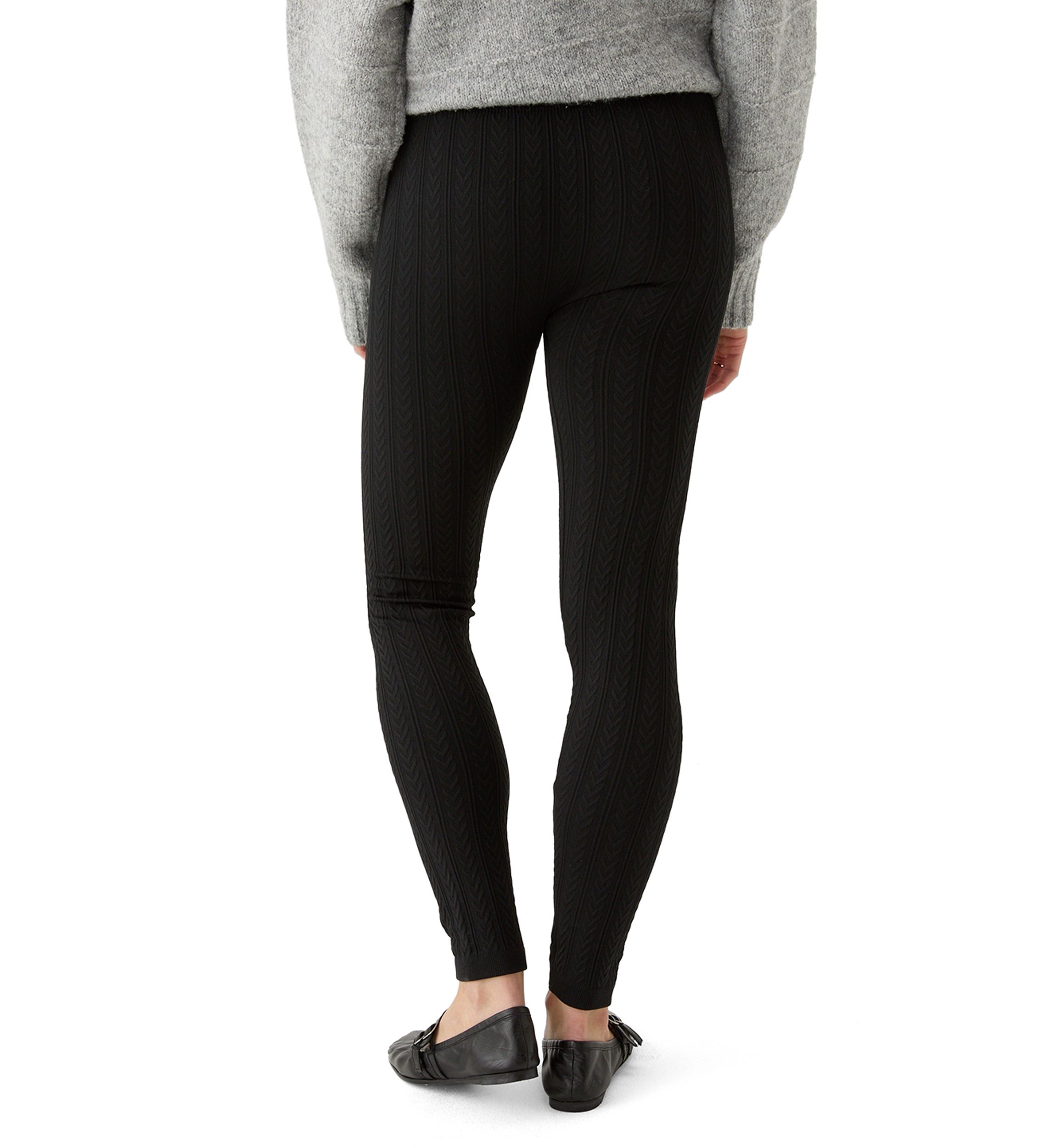 Womens Cable Knit Fleece Leggings