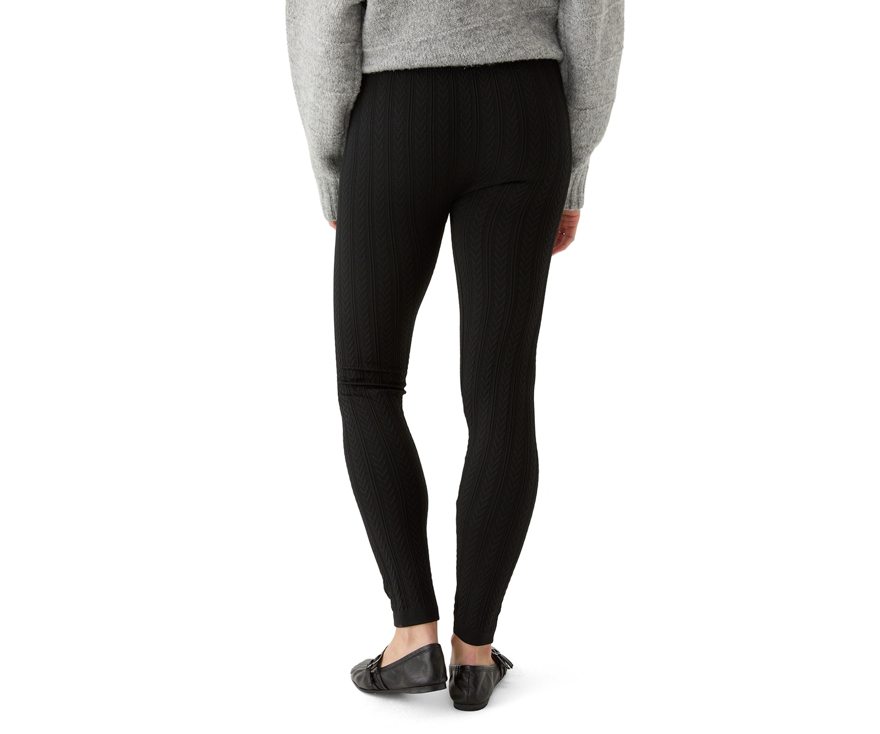Womens Cable Knit Fleece Leggings