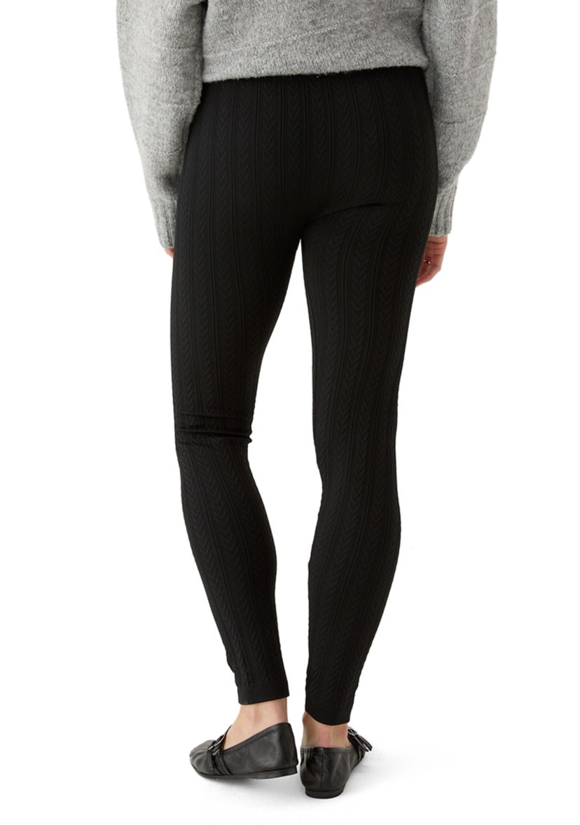 Womens Cable Knit Fleece Leggings