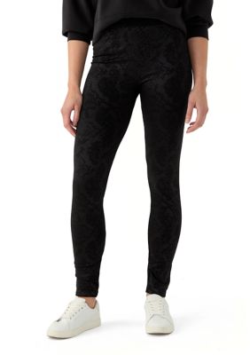 OLIVE + OAK Women's Jacquard Fleggings, Black, Small