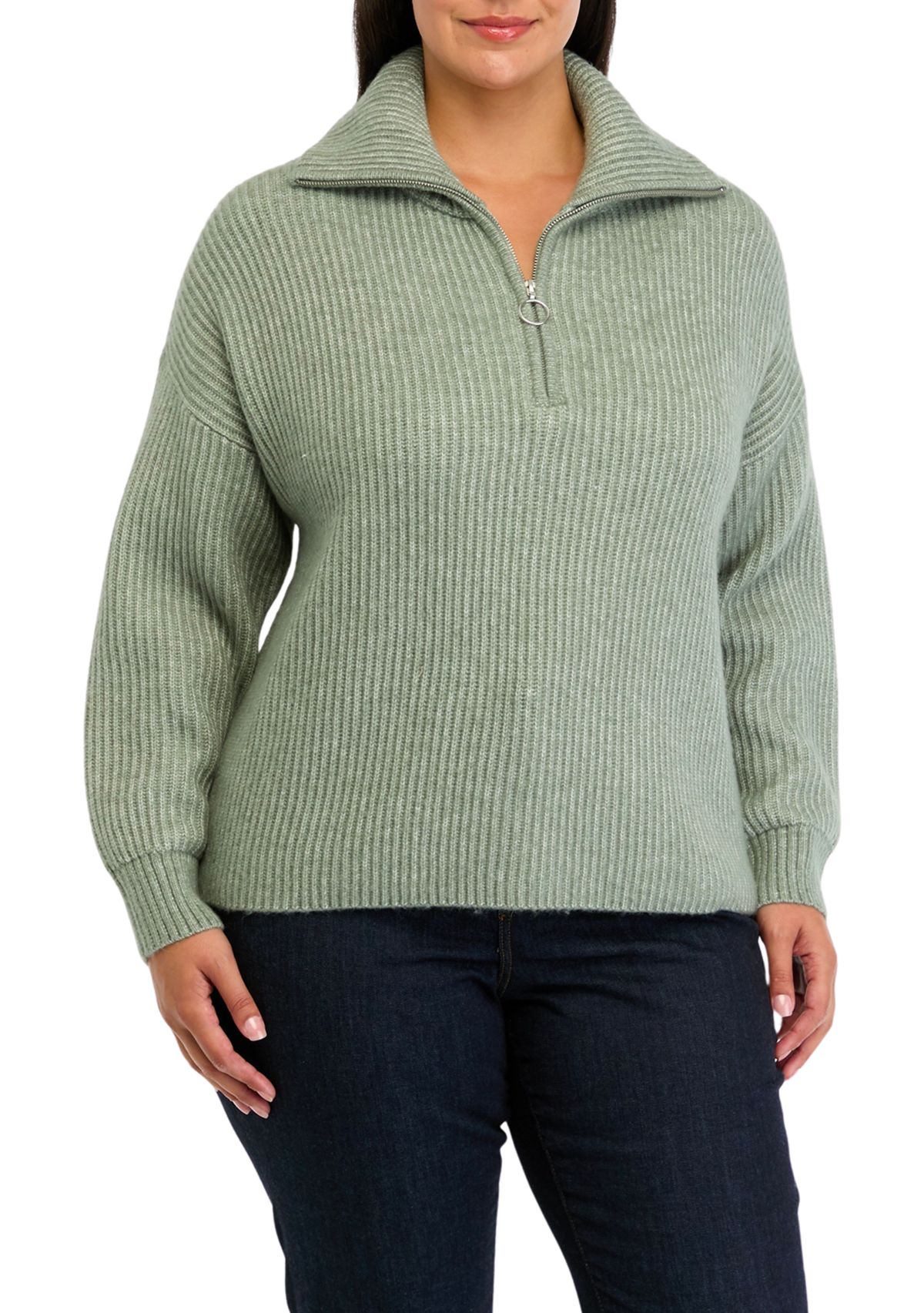 Plus Size Quarter Zip Sweater