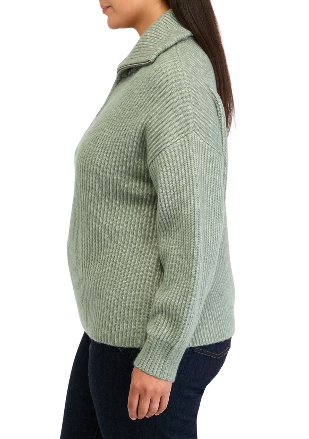 Plus Size Quarter Zip Sweater