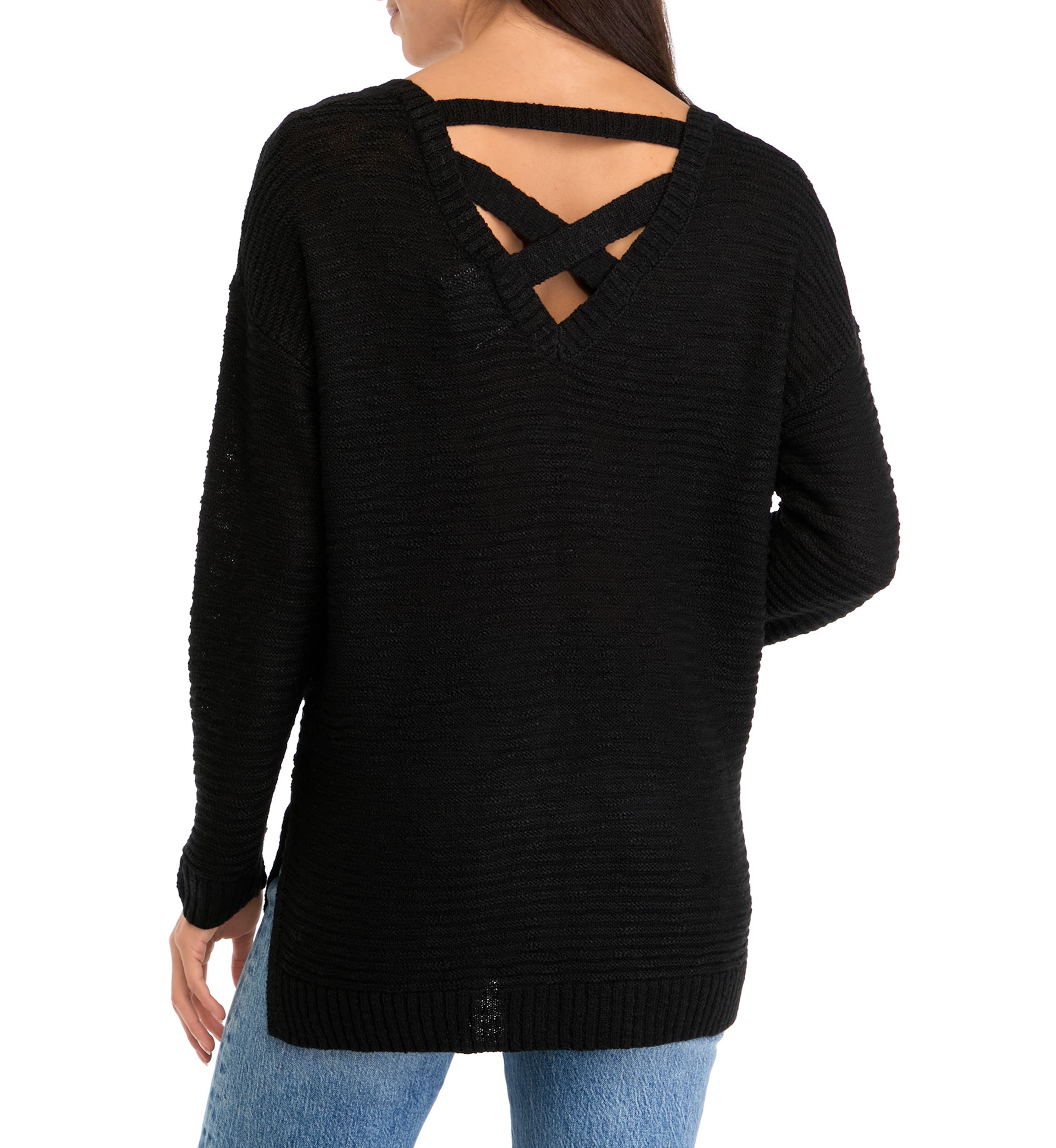 Womens V-Neck Tunic Sweater