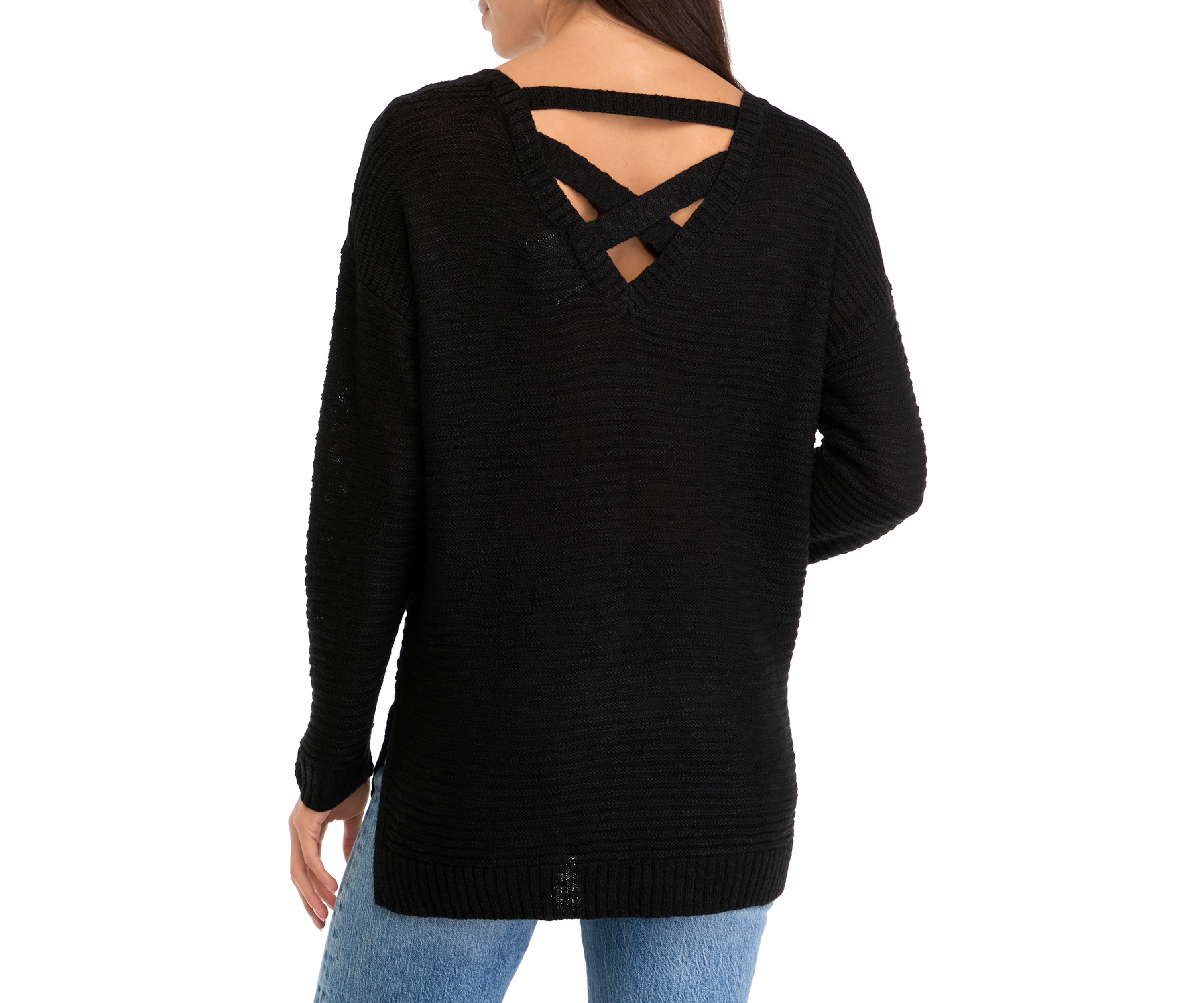 Womens V-Neck Tunic Sweater