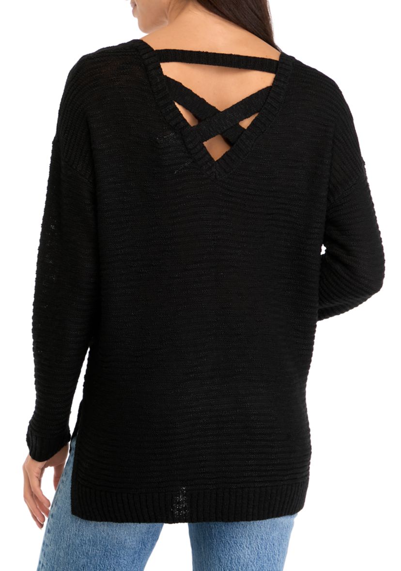 Womens V-Neck Tunic Sweater