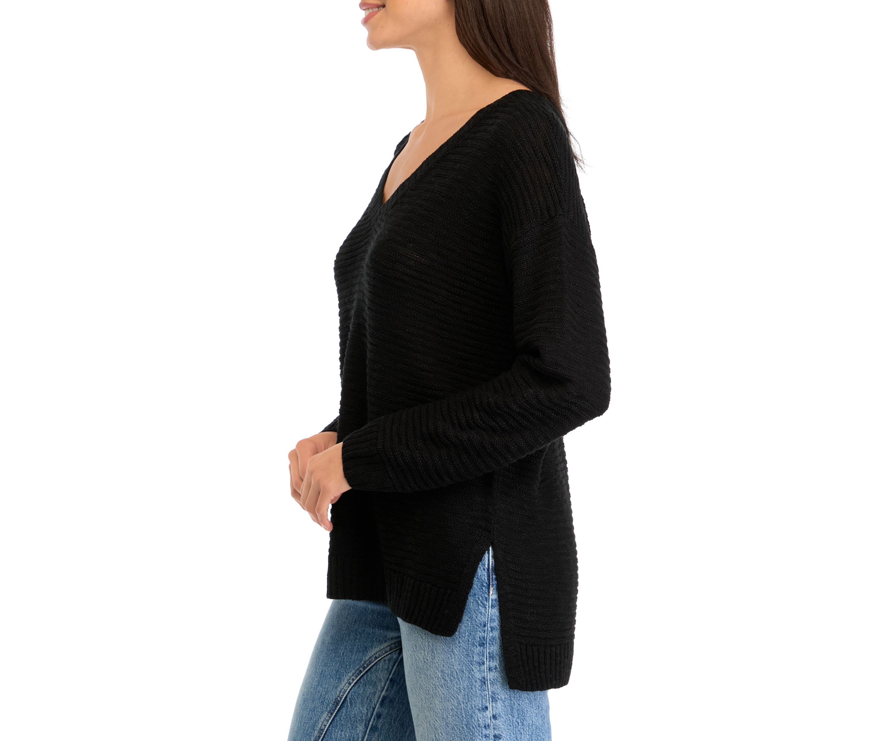 Womens V-Neck Tunic Sweater