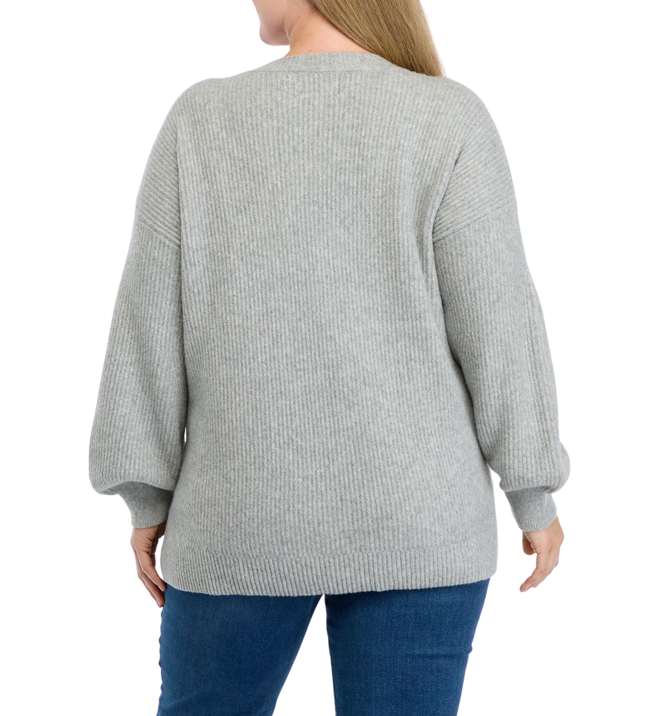 Plus Size Knit V-Neck Sweater