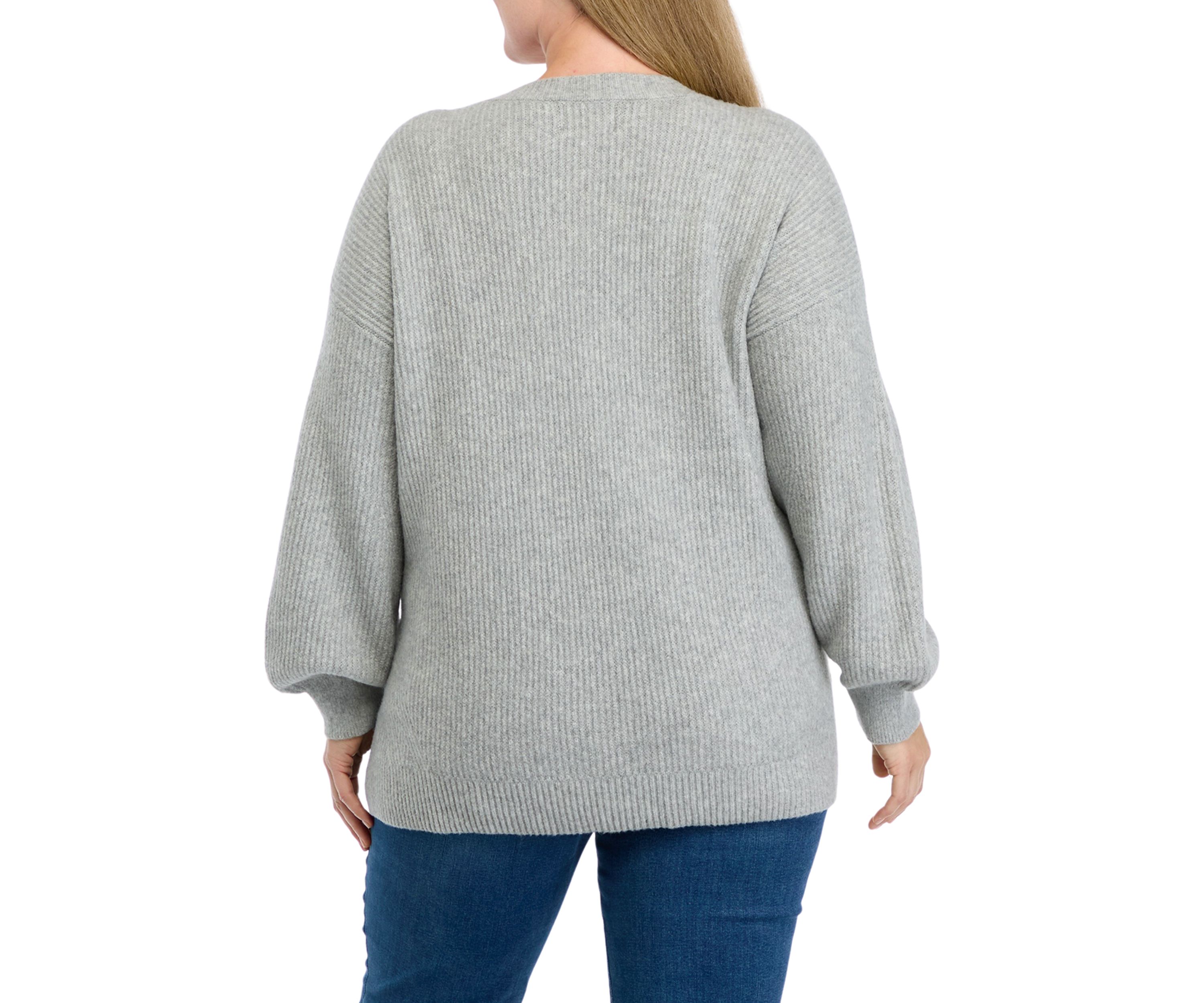 Plus Size Knit V-Neck Sweater