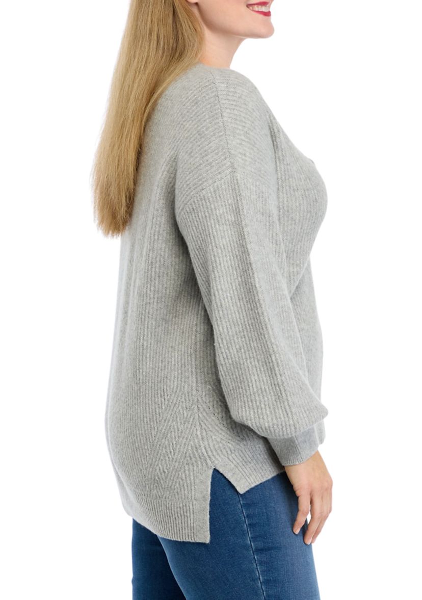 Plus Size Knit V-Neck Sweater