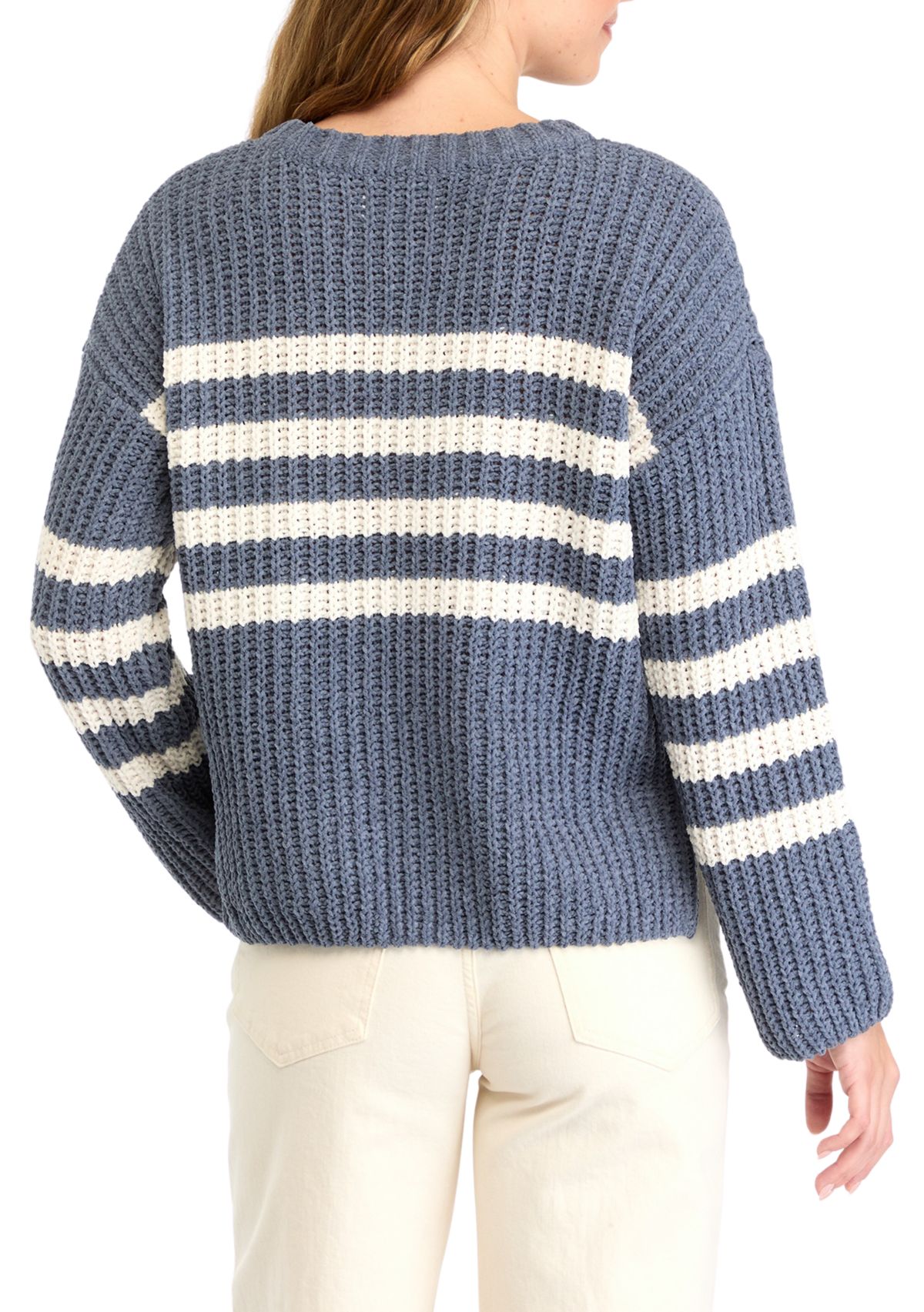 Womens Matte Chenille Crew Neck Sweater