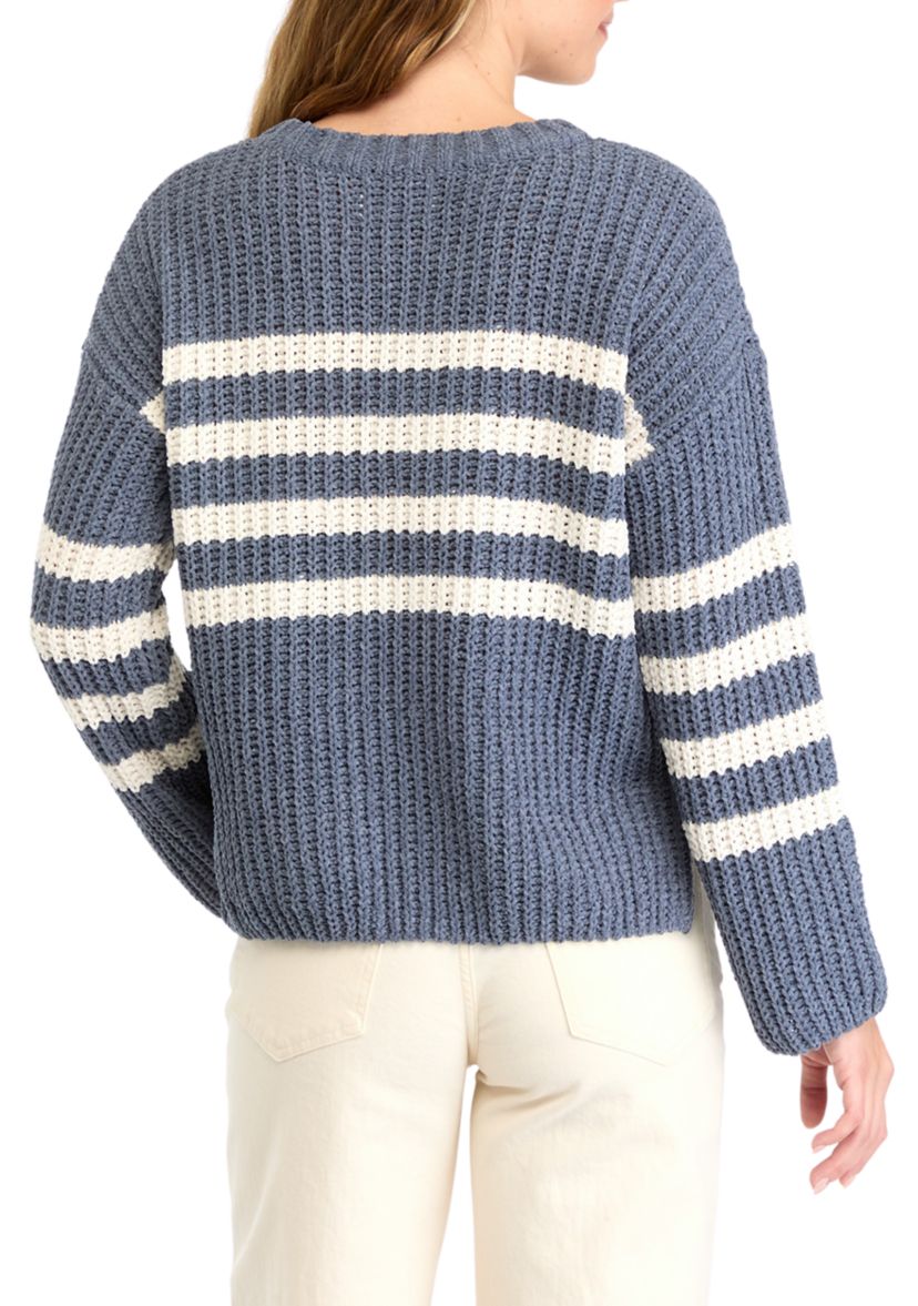 Womens Matte Chenille Crew Neck Sweater