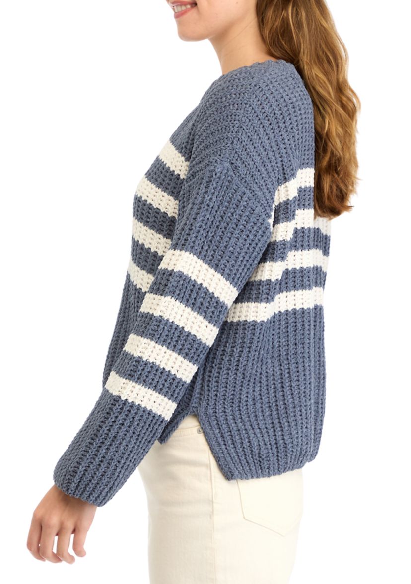 Womens Matte Chenille Crew Neck Sweater