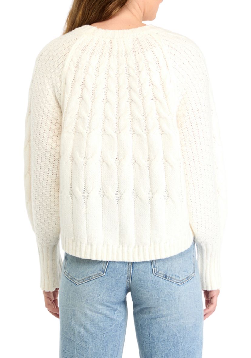 Womens Cable Crew Neck Sweater