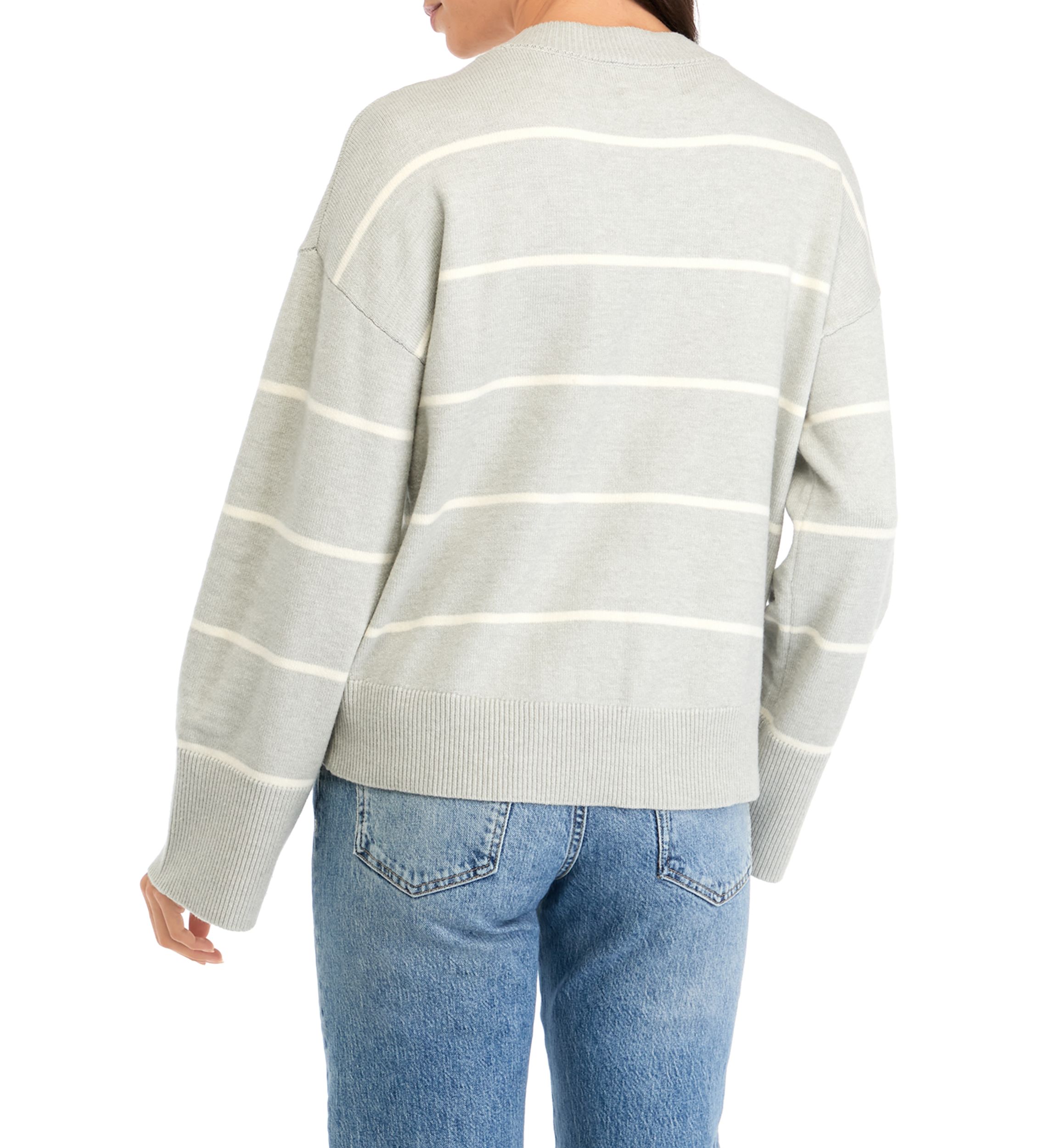 Womens Striped Crew Neck Sweater