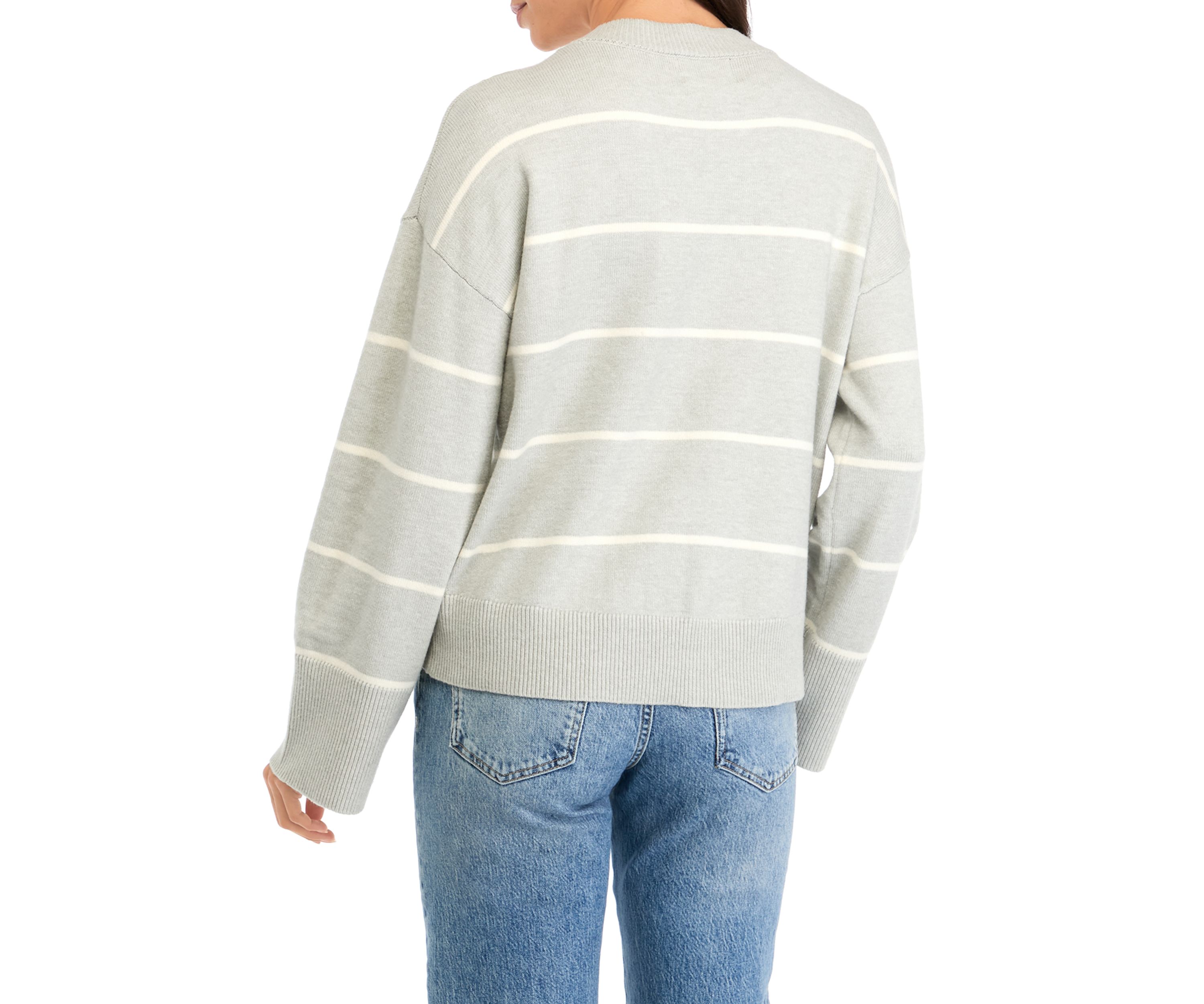 Womens Striped Crew Neck Sweater