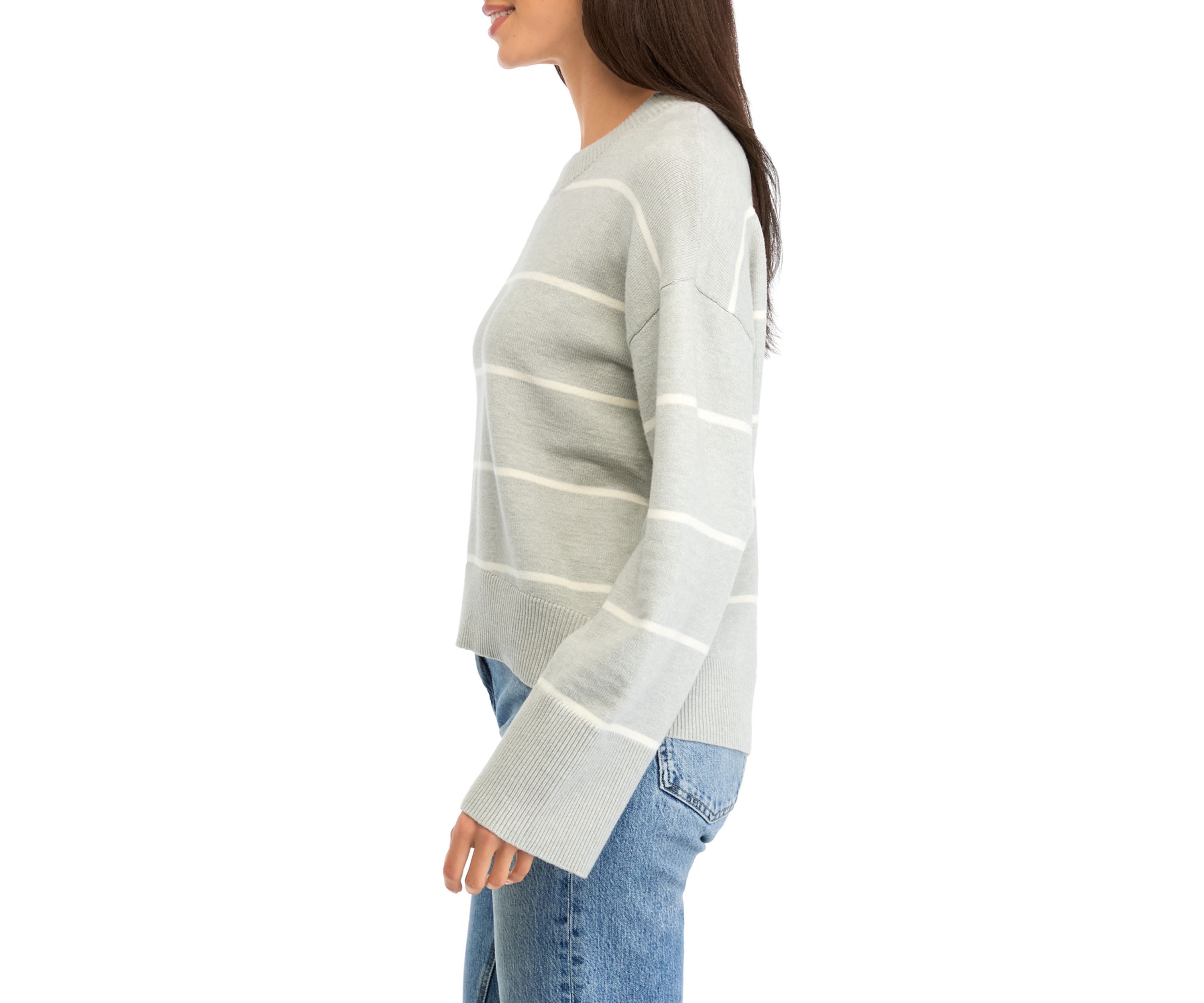 Womens Striped Crew Neck Sweater