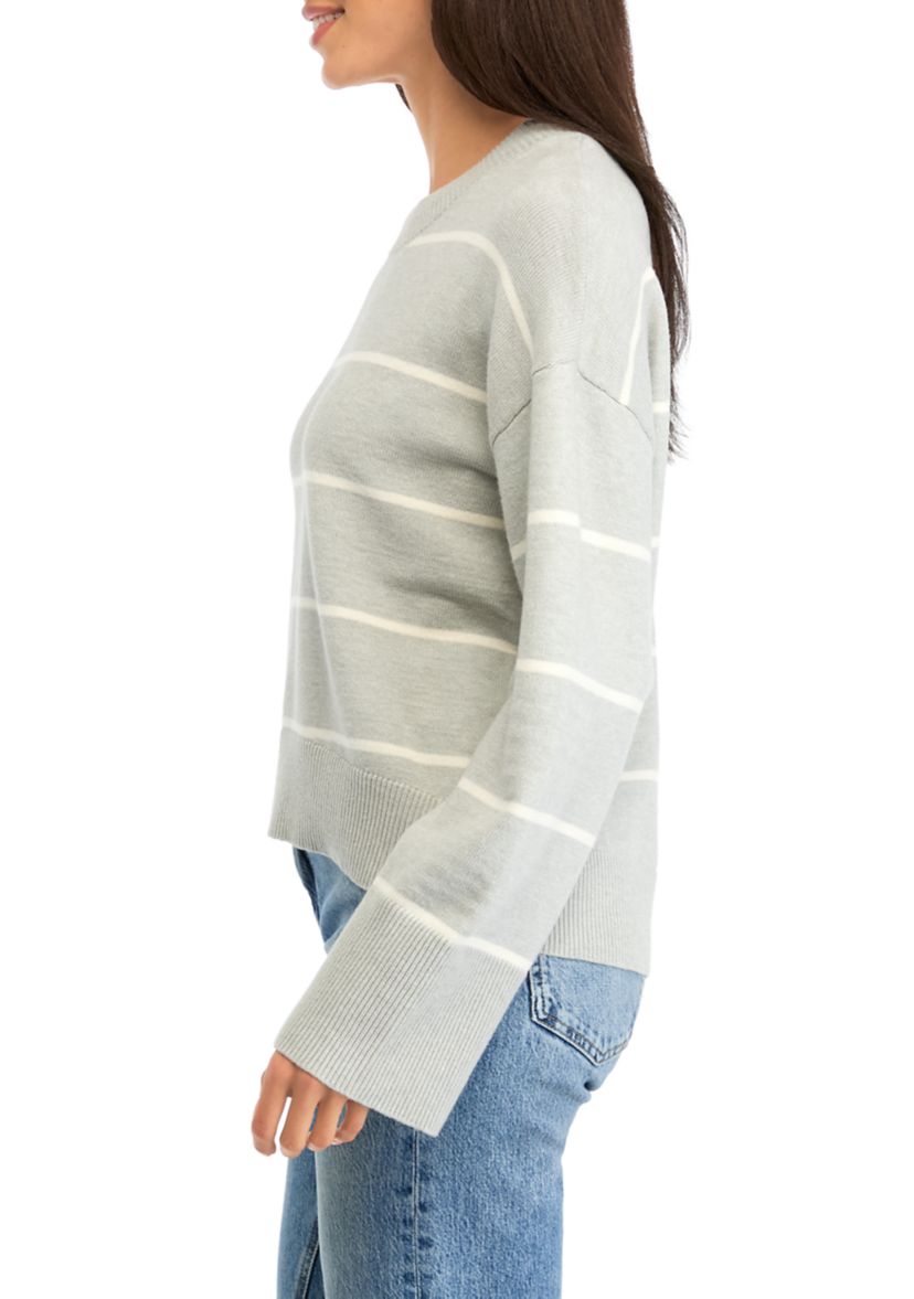 Womens Striped Crew Neck Sweater