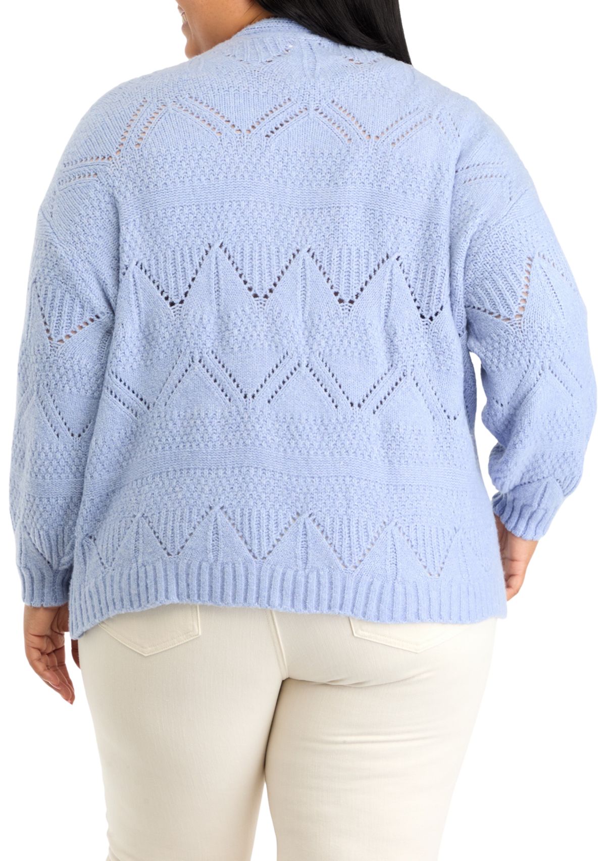 Plus Size Pointelle Cardigan 