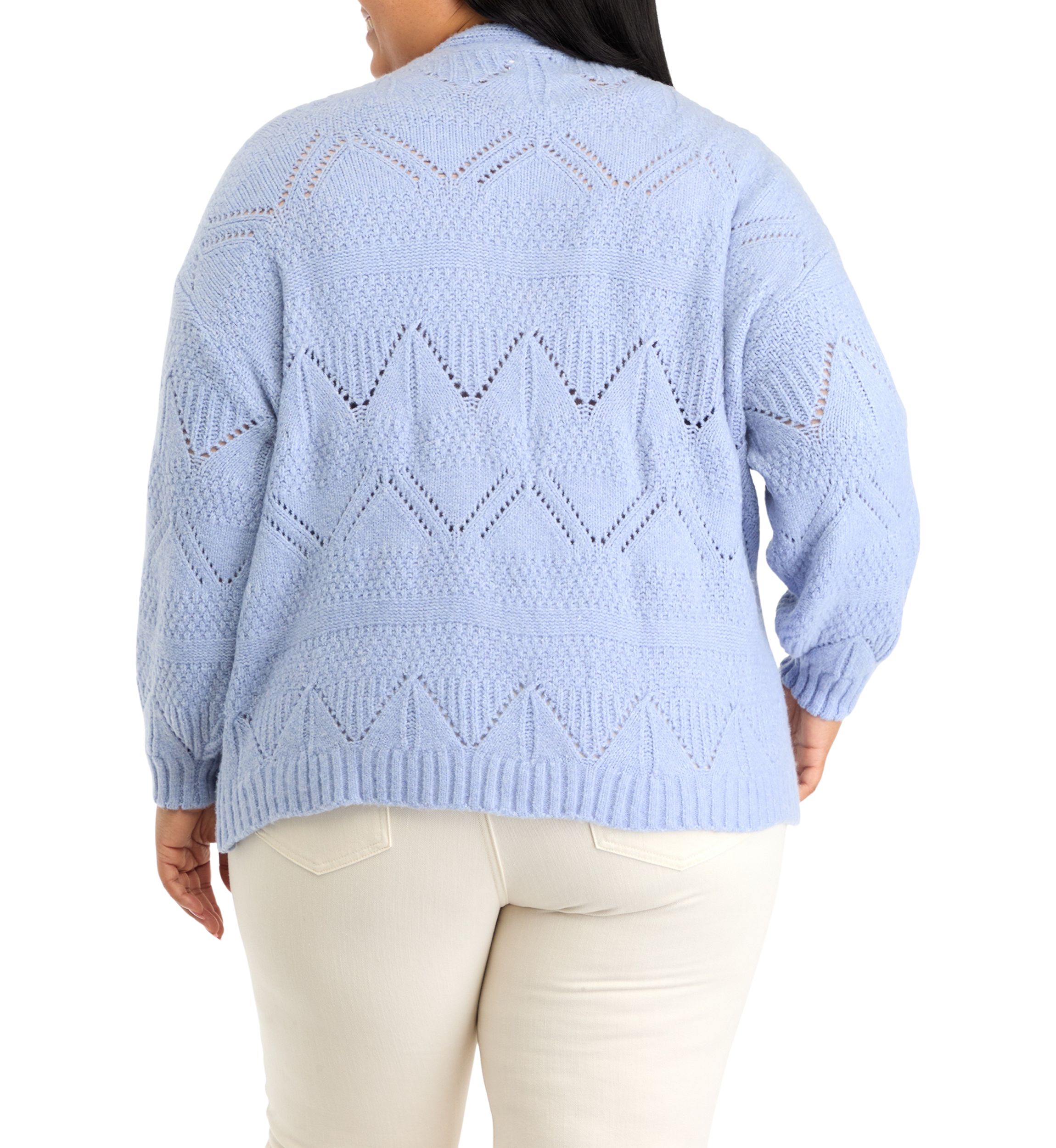 Plus Size Pointelle Cardigan 