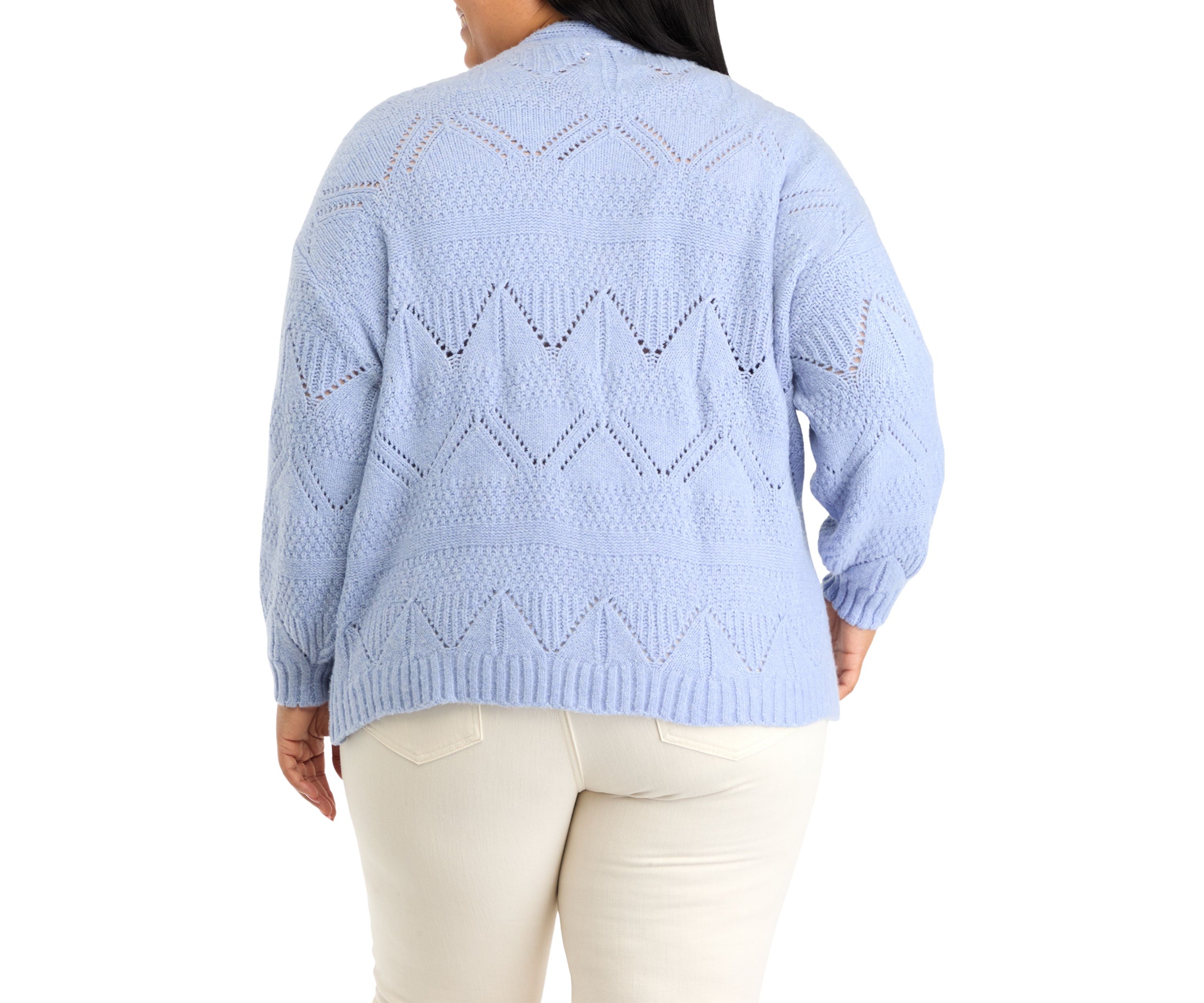 Plus Size Pointelle Cardigan 