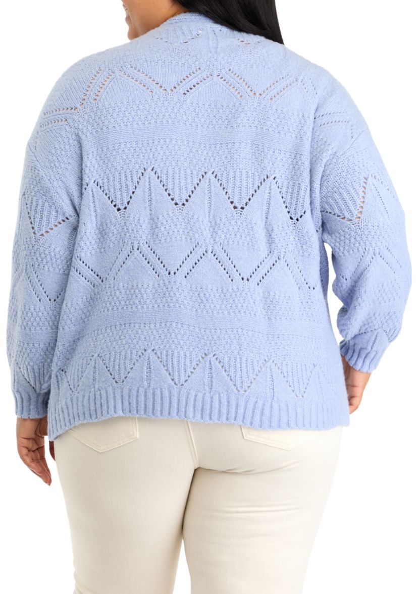 Plus Size Pointelle Cardigan 