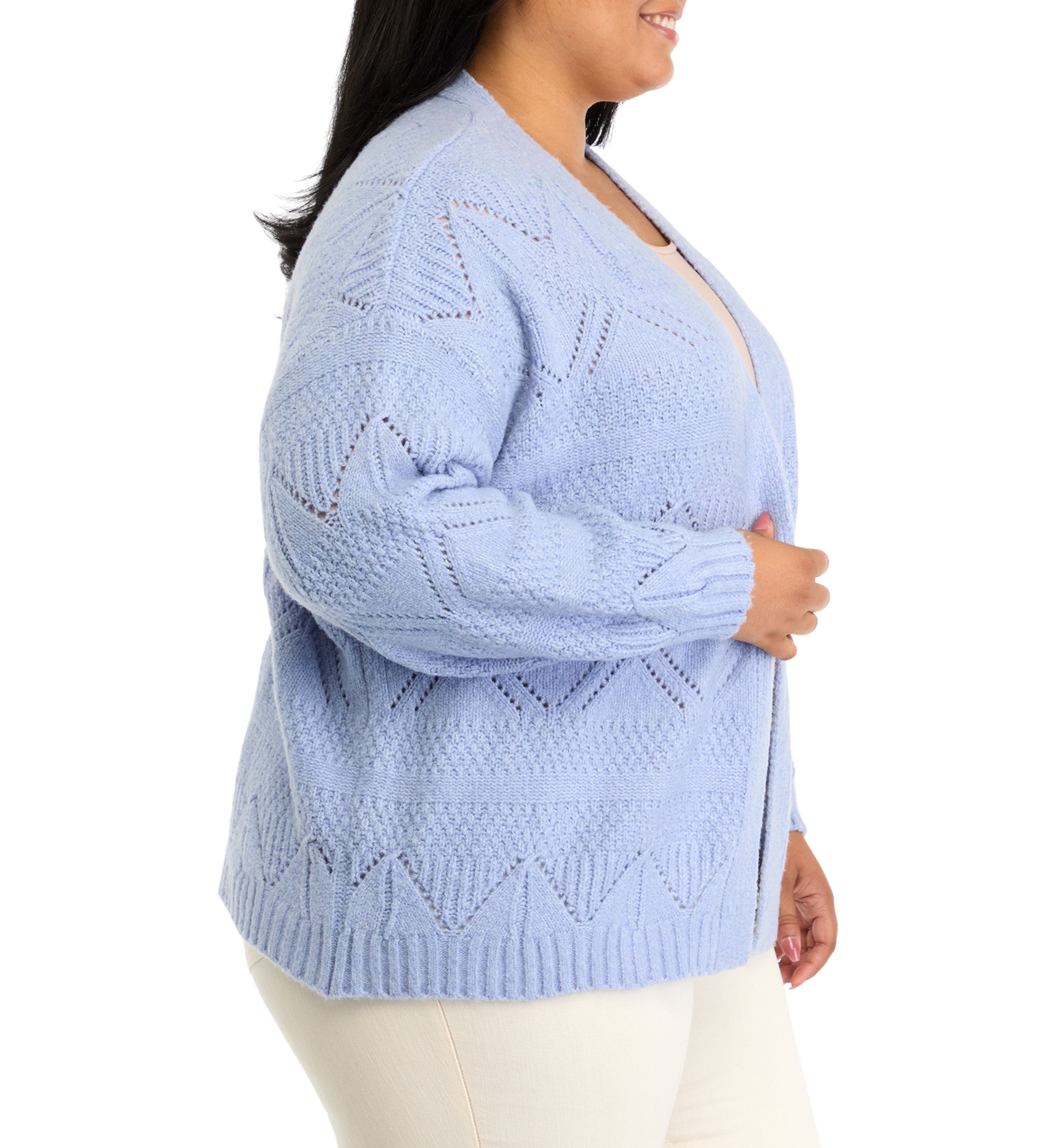 Plus Size Pointelle Cardigan 
