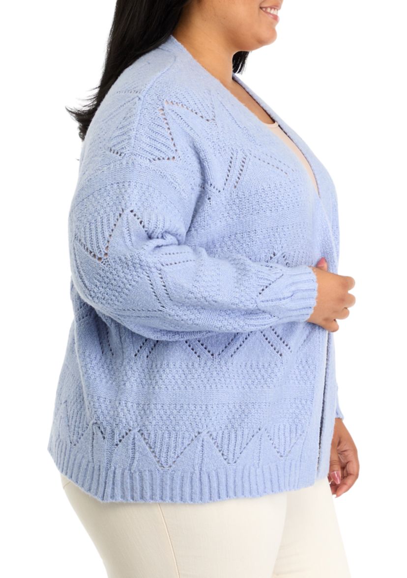 Plus Size Pointelle Cardigan 