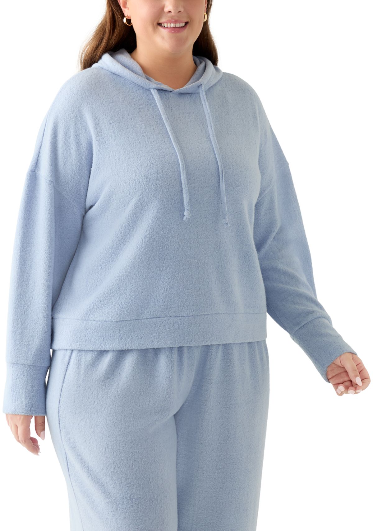 Plus Size Bouclé Hoodie