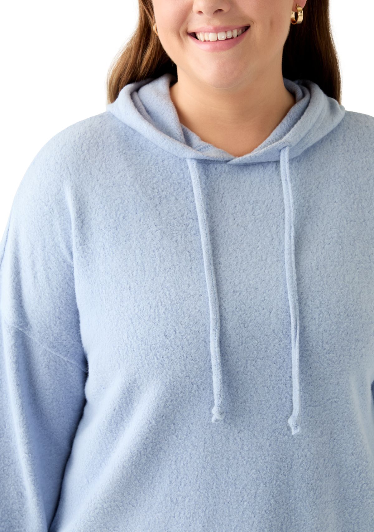 Plus Size Bouclé Hoodie