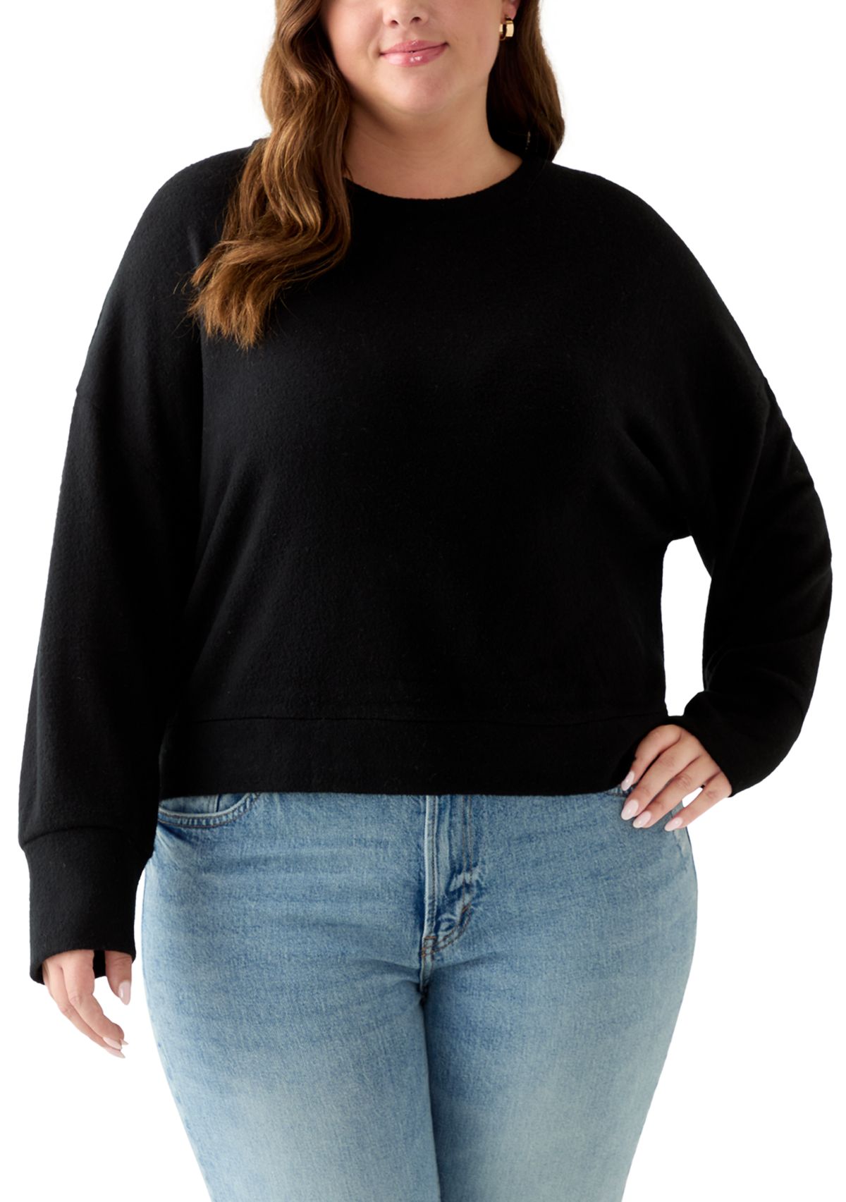 Plus Size Boucle Crew Sweater