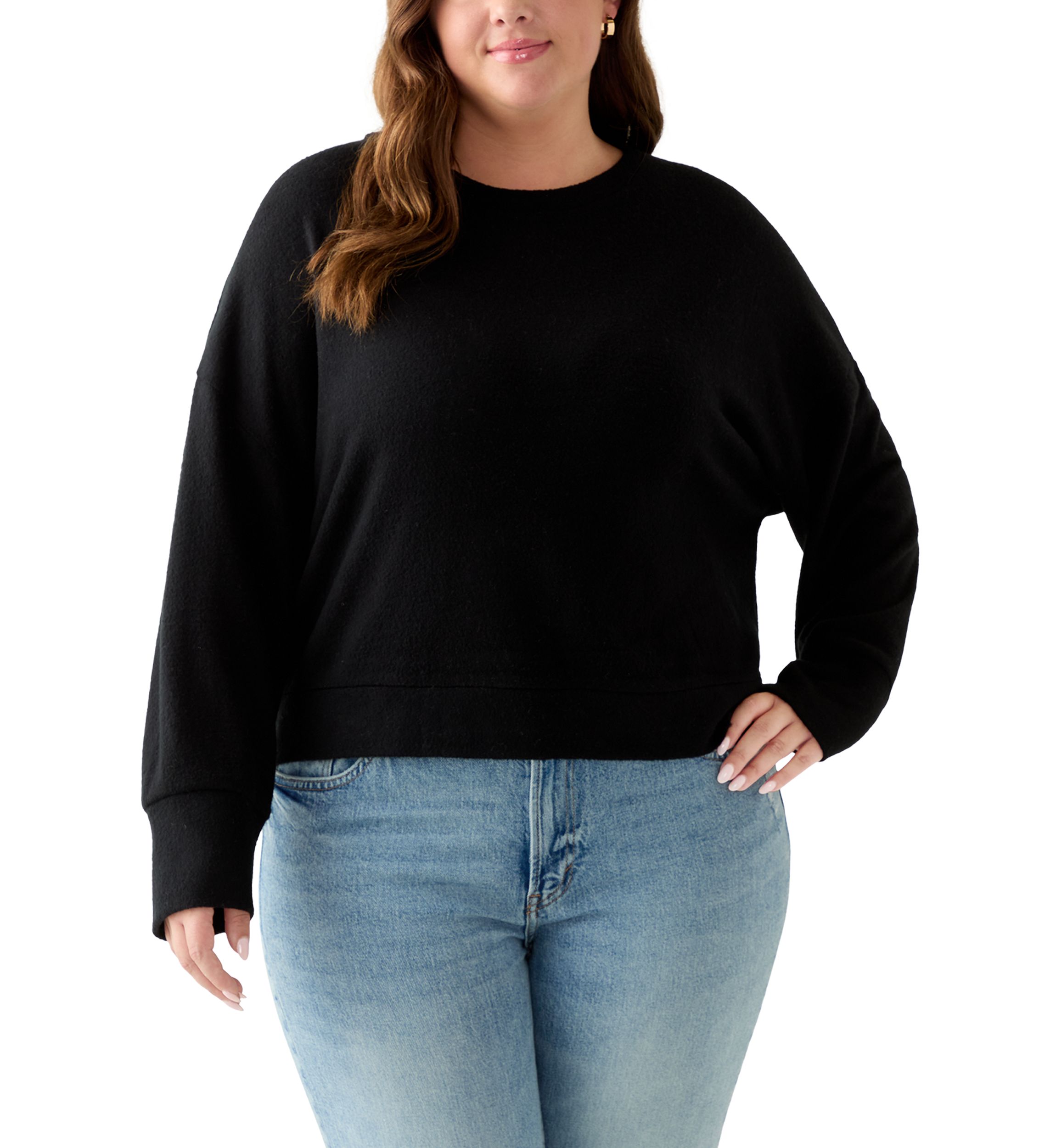 Plus Size Boucle Crew Sweater