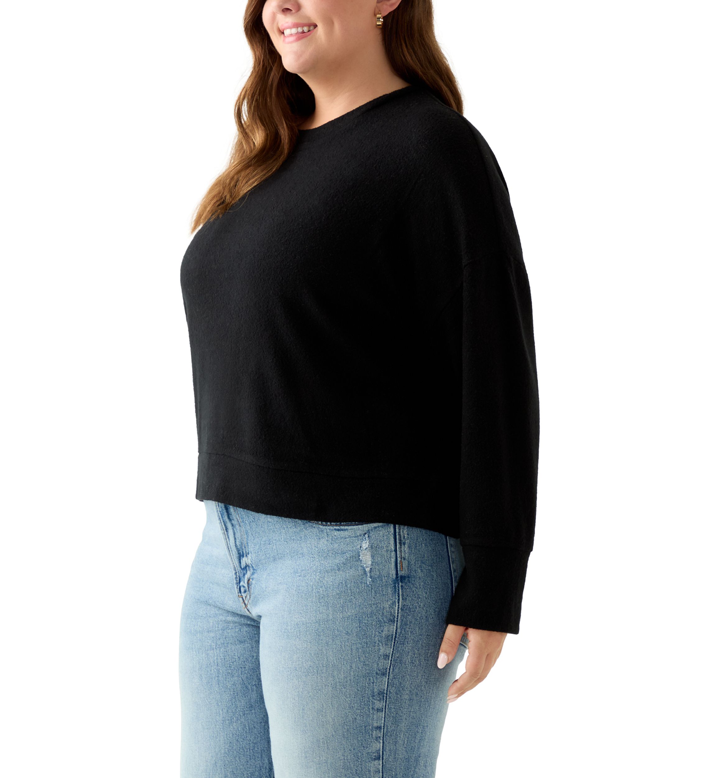 Plus Size Boucle Crew Sweater