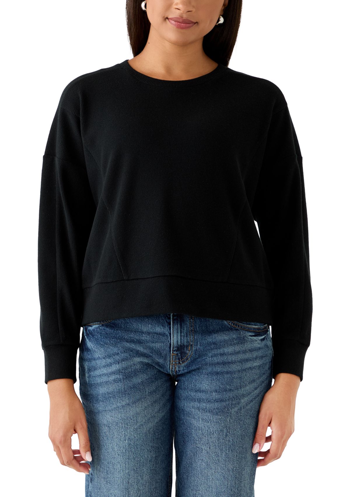 Womens Cozy Knit Crew Neck Sweater