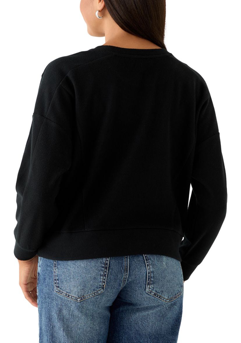 Womens Cozy Knit Crew Neck Sweater