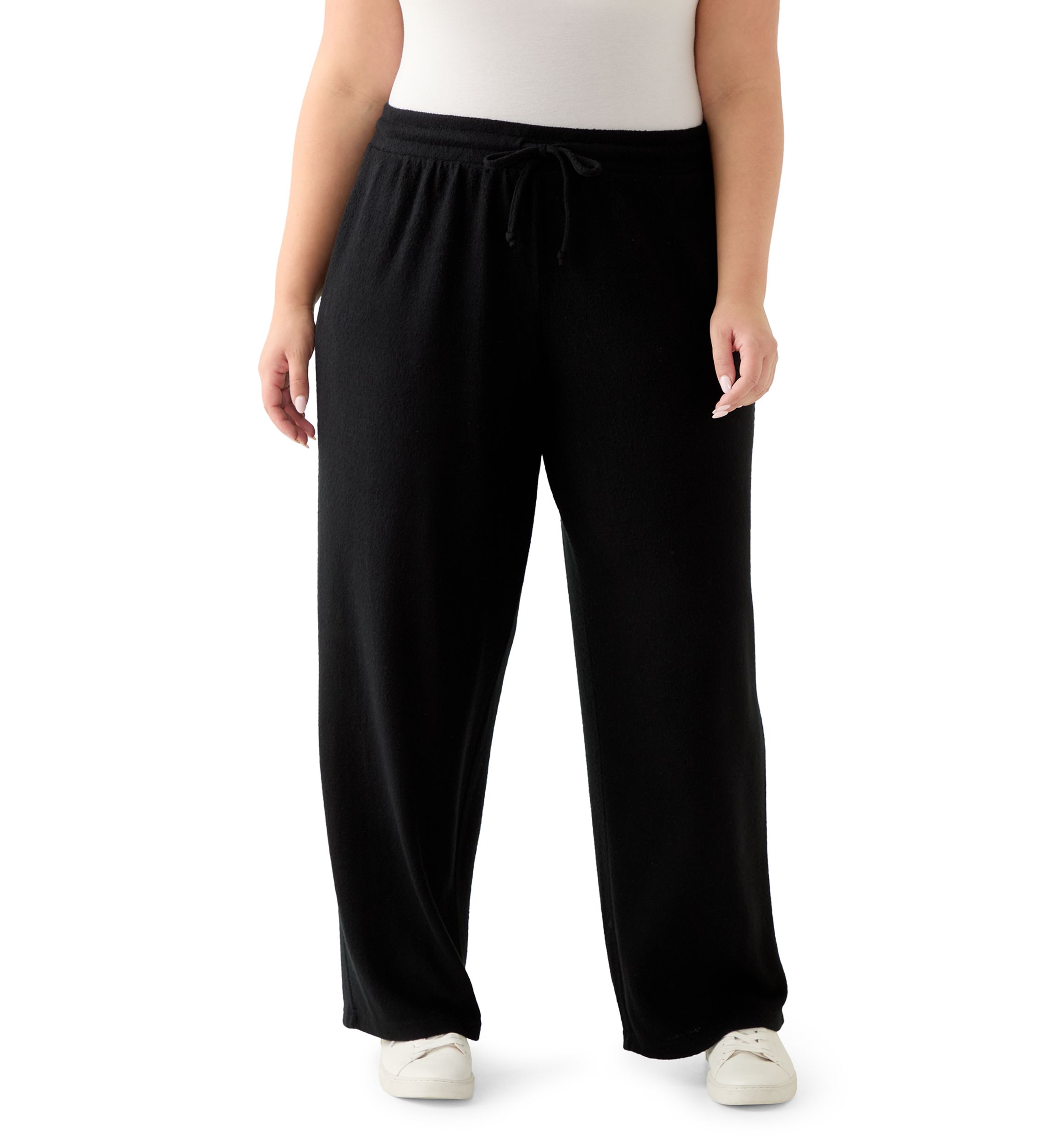 Plus Size Wide-Leg Boucle Pants