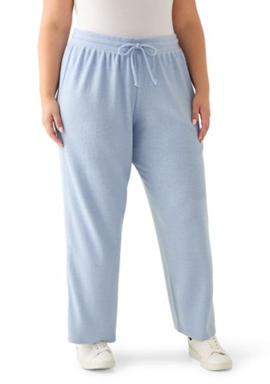 Plus Size Wide-Leg Boucle Pants