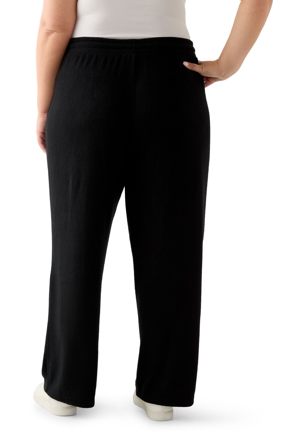 Plus Size Wide-Leg Boucle Pants