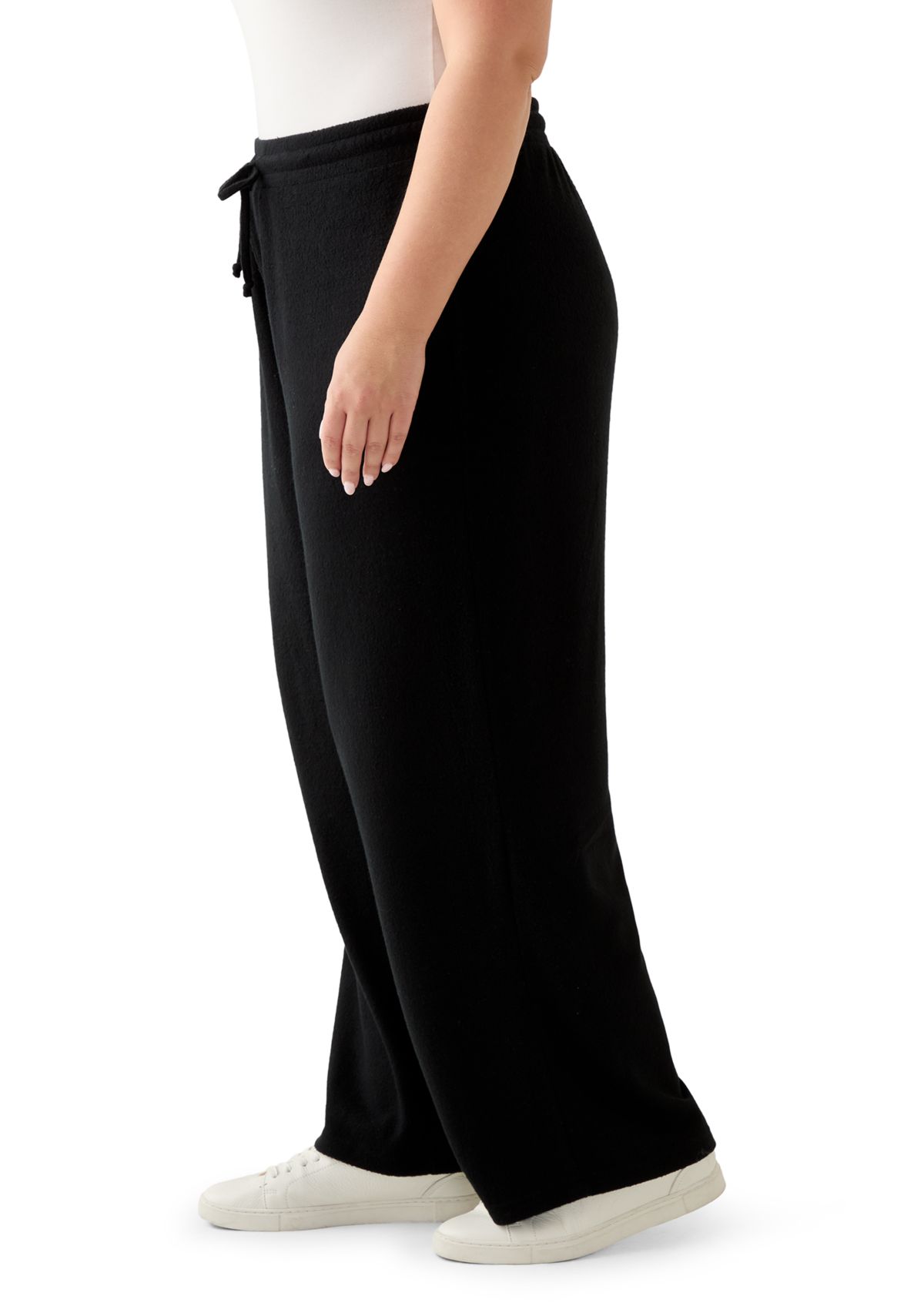 Plus Size Wide-Leg Boucle Pants