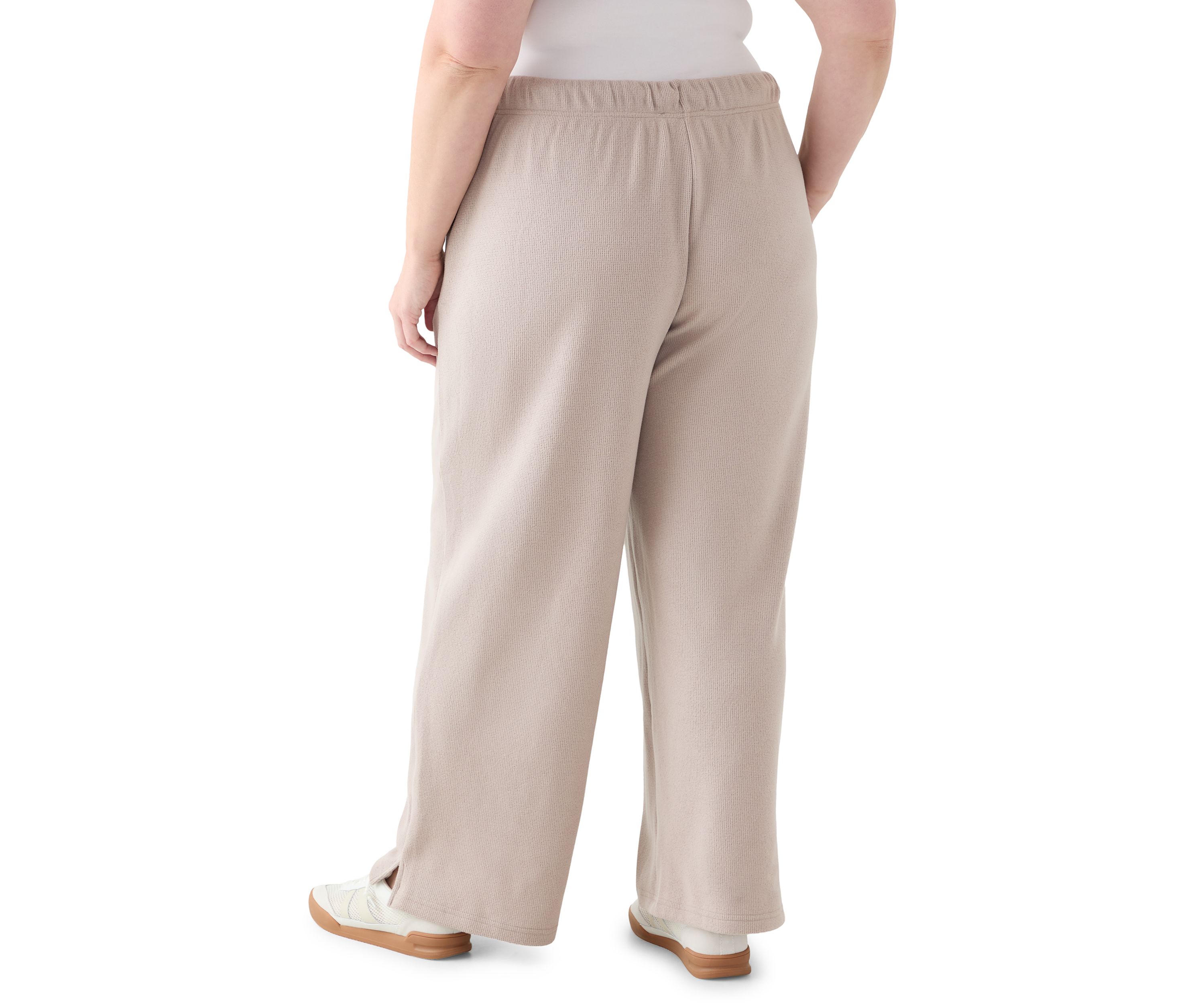 Plus Size Thermal Hacci Wide-Leg Pants