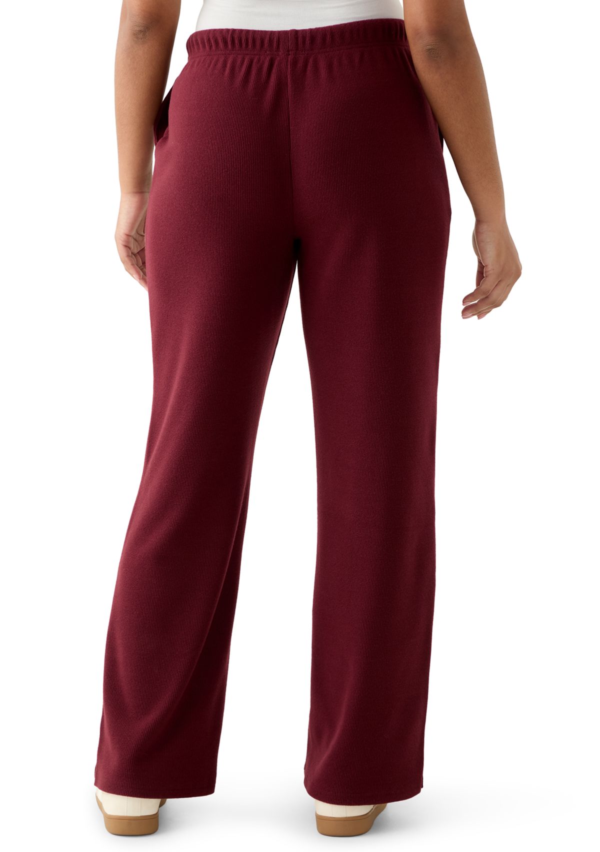 Womens Cozy Knit Wide Leg Pants
