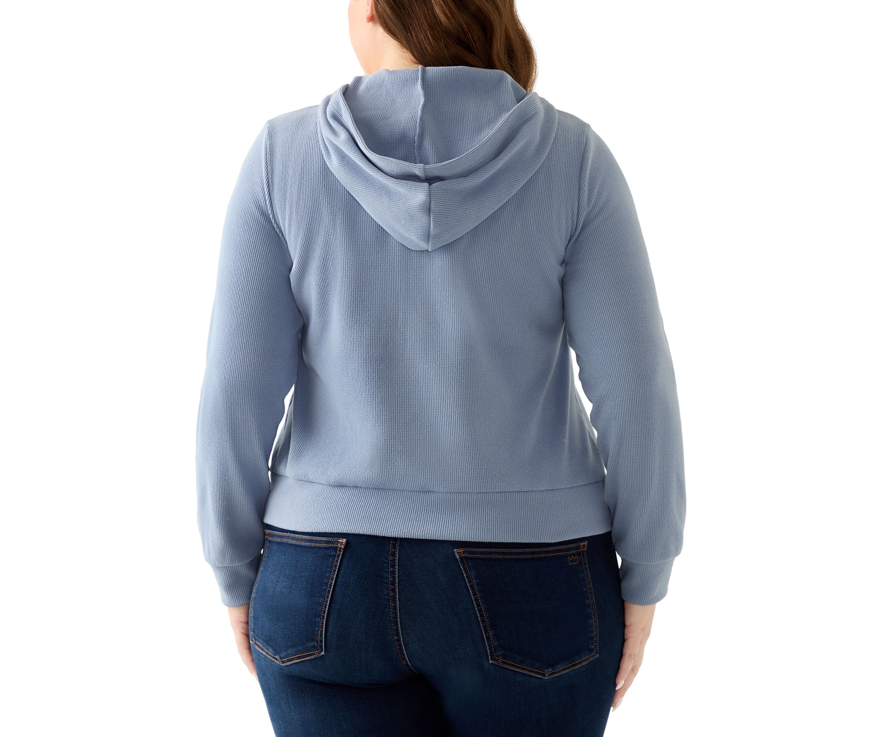 Plus Size Thermal Hacci Zip Jacket