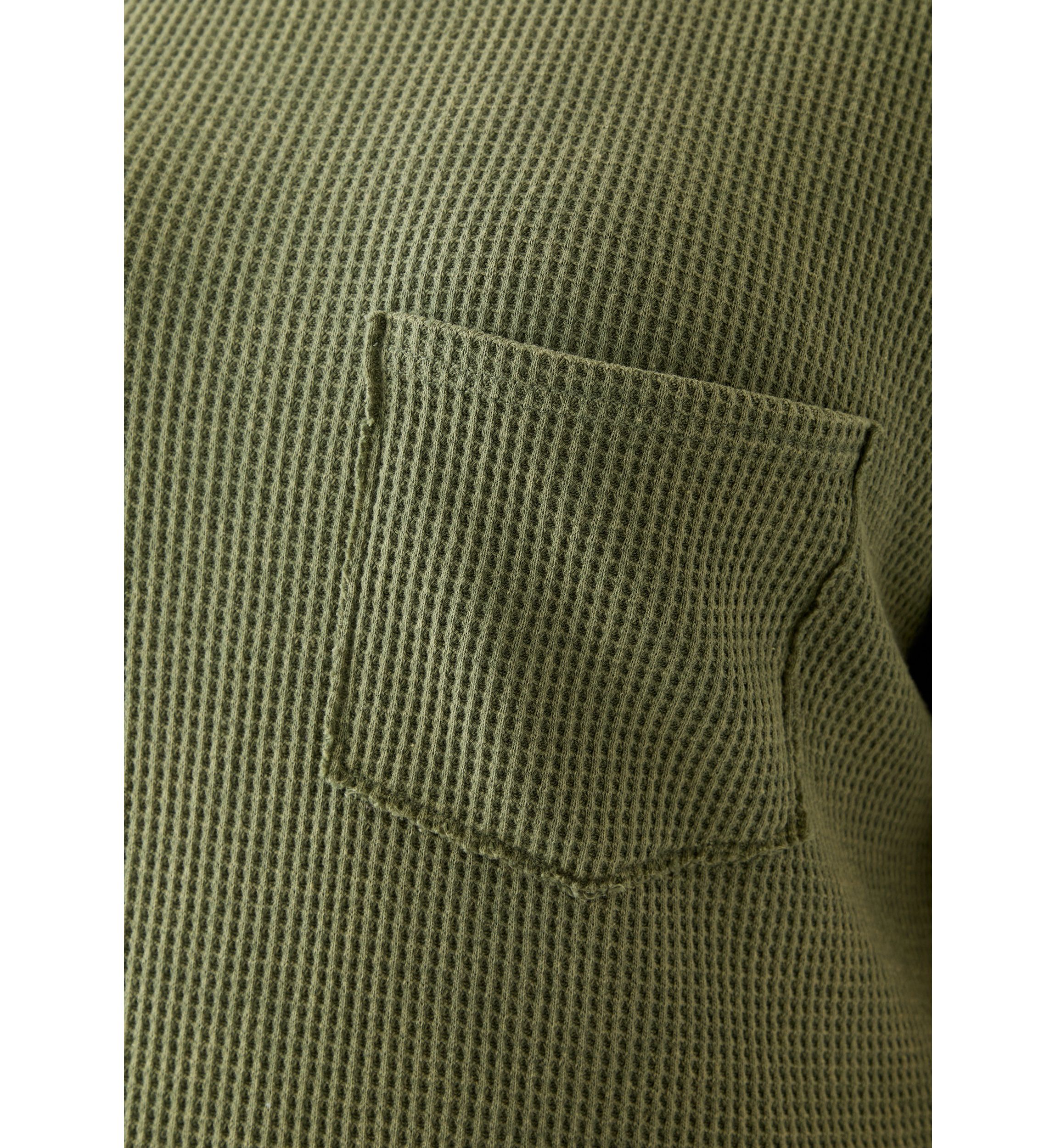 Plus Size Short Drop Shoulder Waffle Pocket T-Shirt 