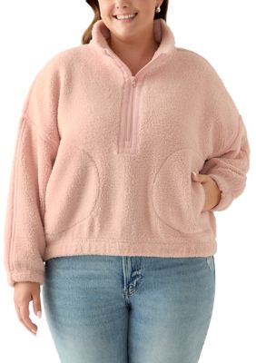 OLIVE + OAK Women's Plus Size 1/4 Zip Sherpa, 3X