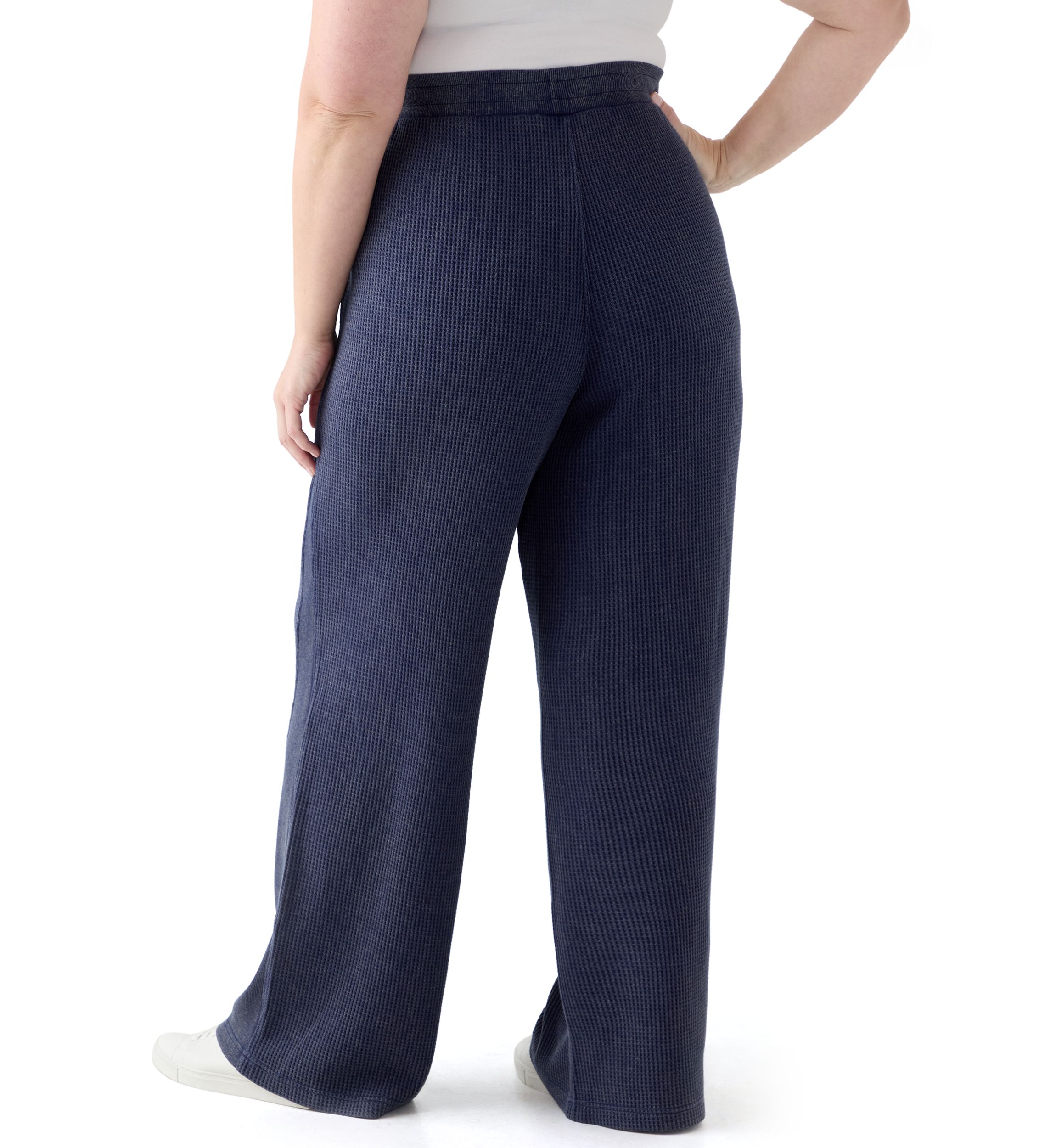 Plus Size Wide Leg Waffle Pants