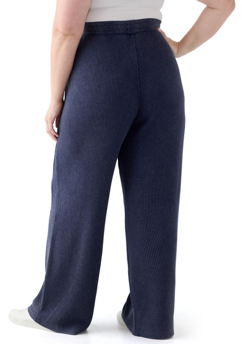 Plus Size Wide Leg Waffle Pants