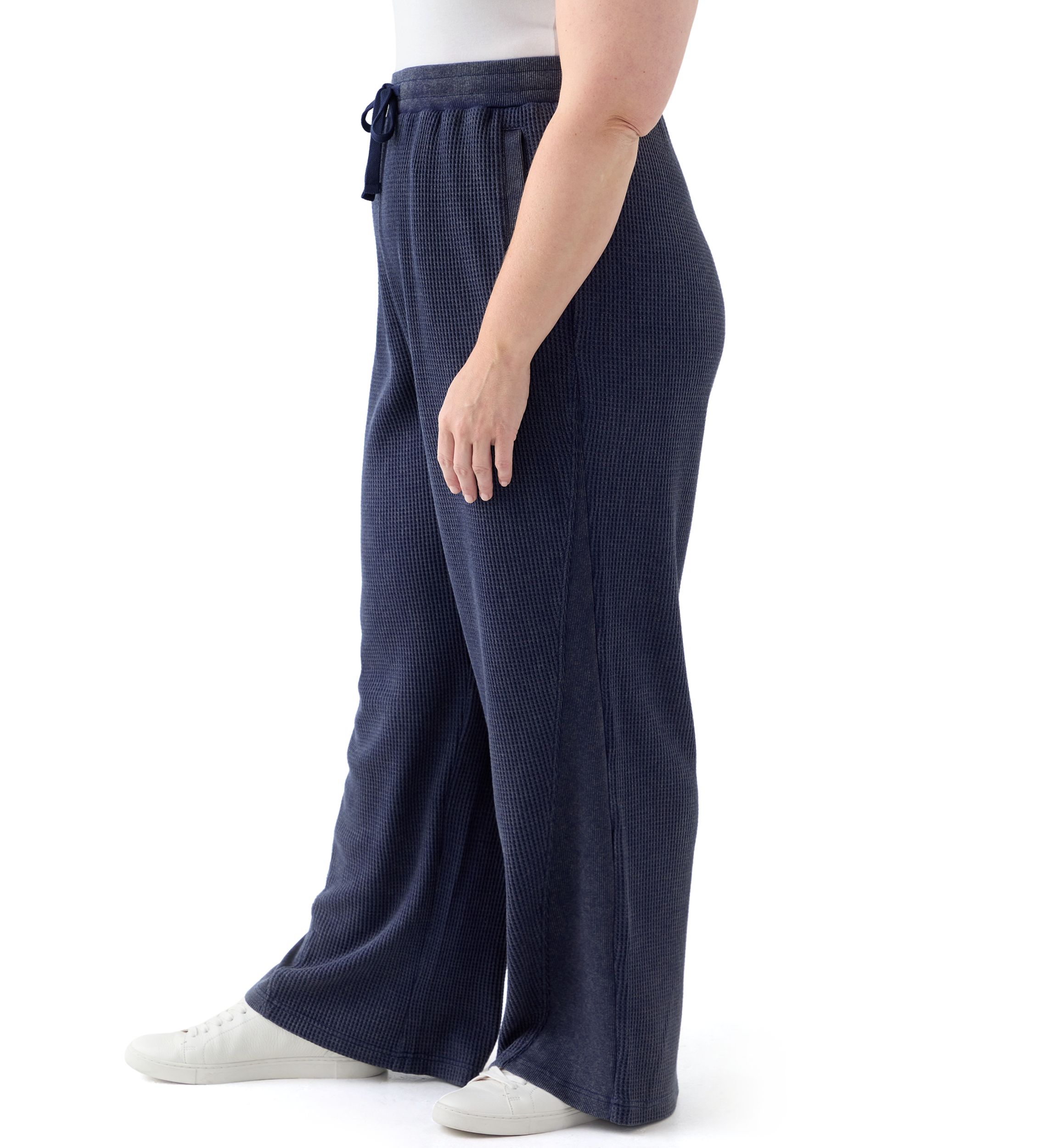 Plus Size Wide Leg Waffle Pants
