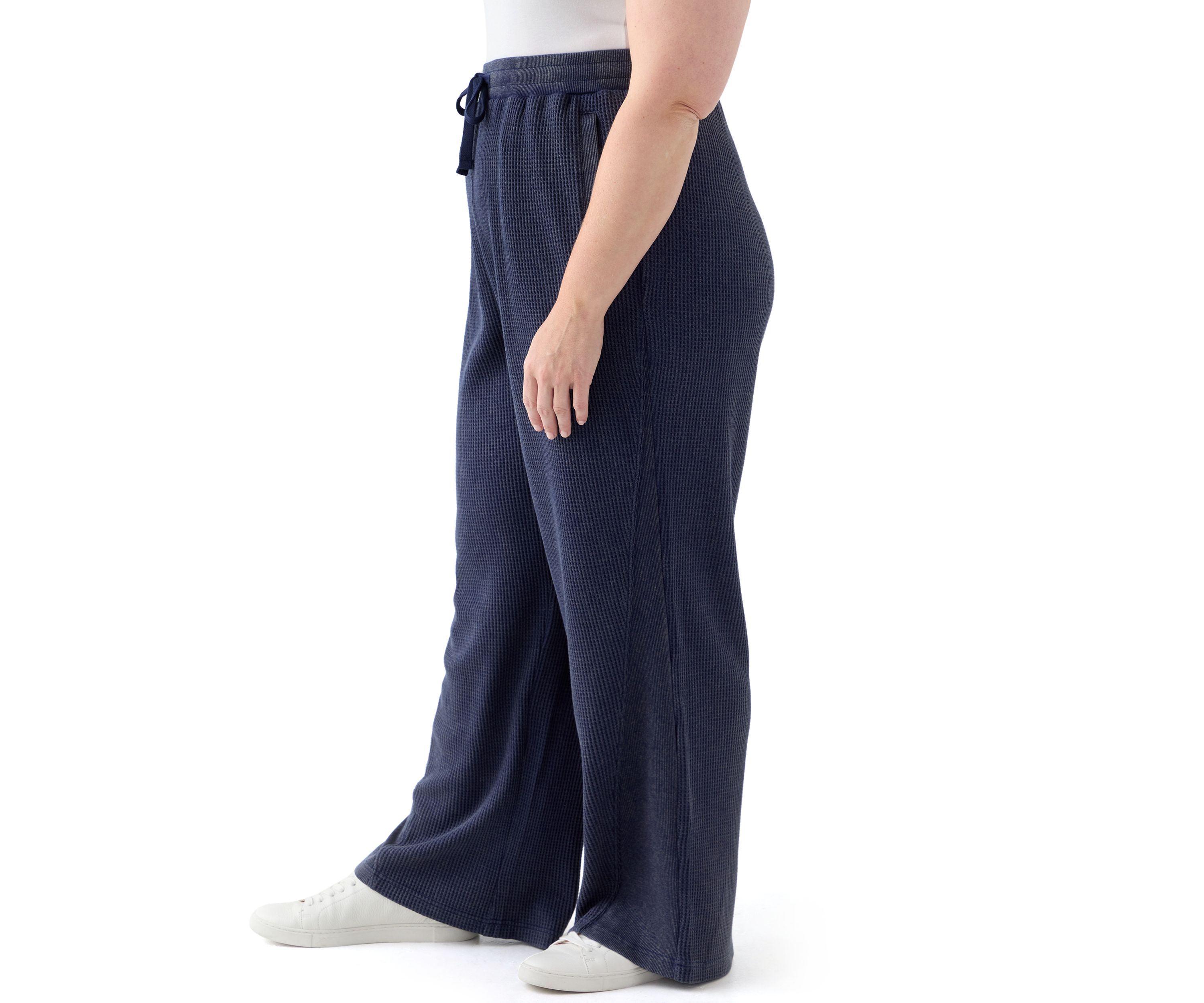 Plus Size Wide Leg Waffle Pants