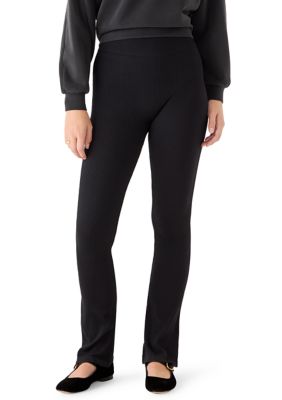OLIVE + OAK Women's Ribbed Flare Leggings, Black, Large
