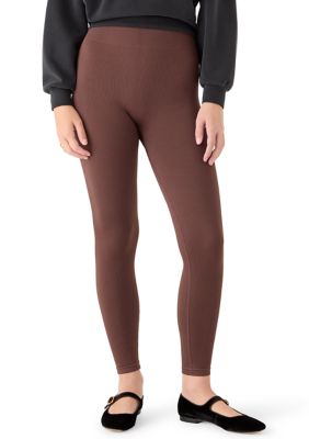 OLIVE + OAK Women's Seamless Ribbed Pull On Leggings, XL