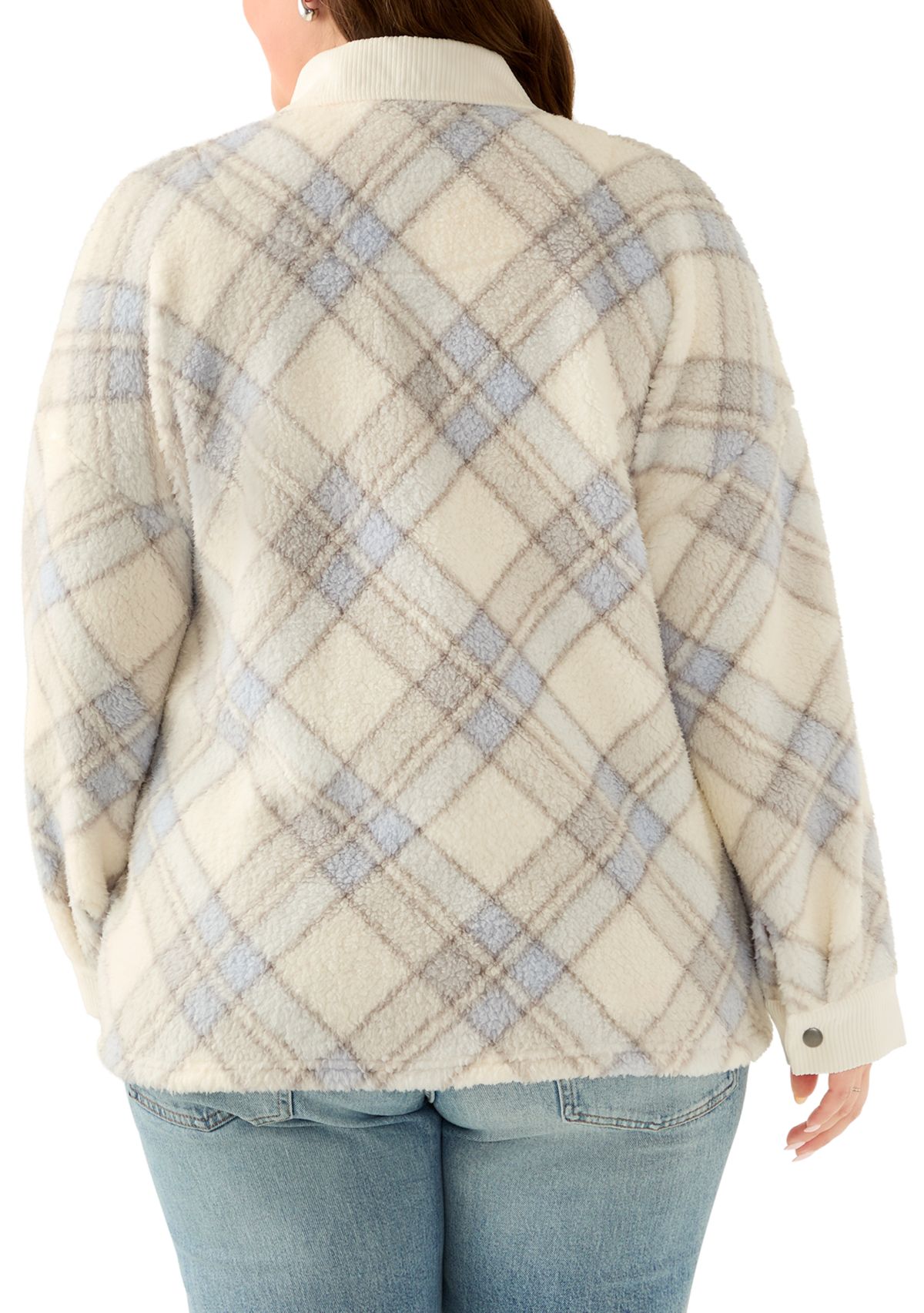 Plus Size Sherpa Shacket